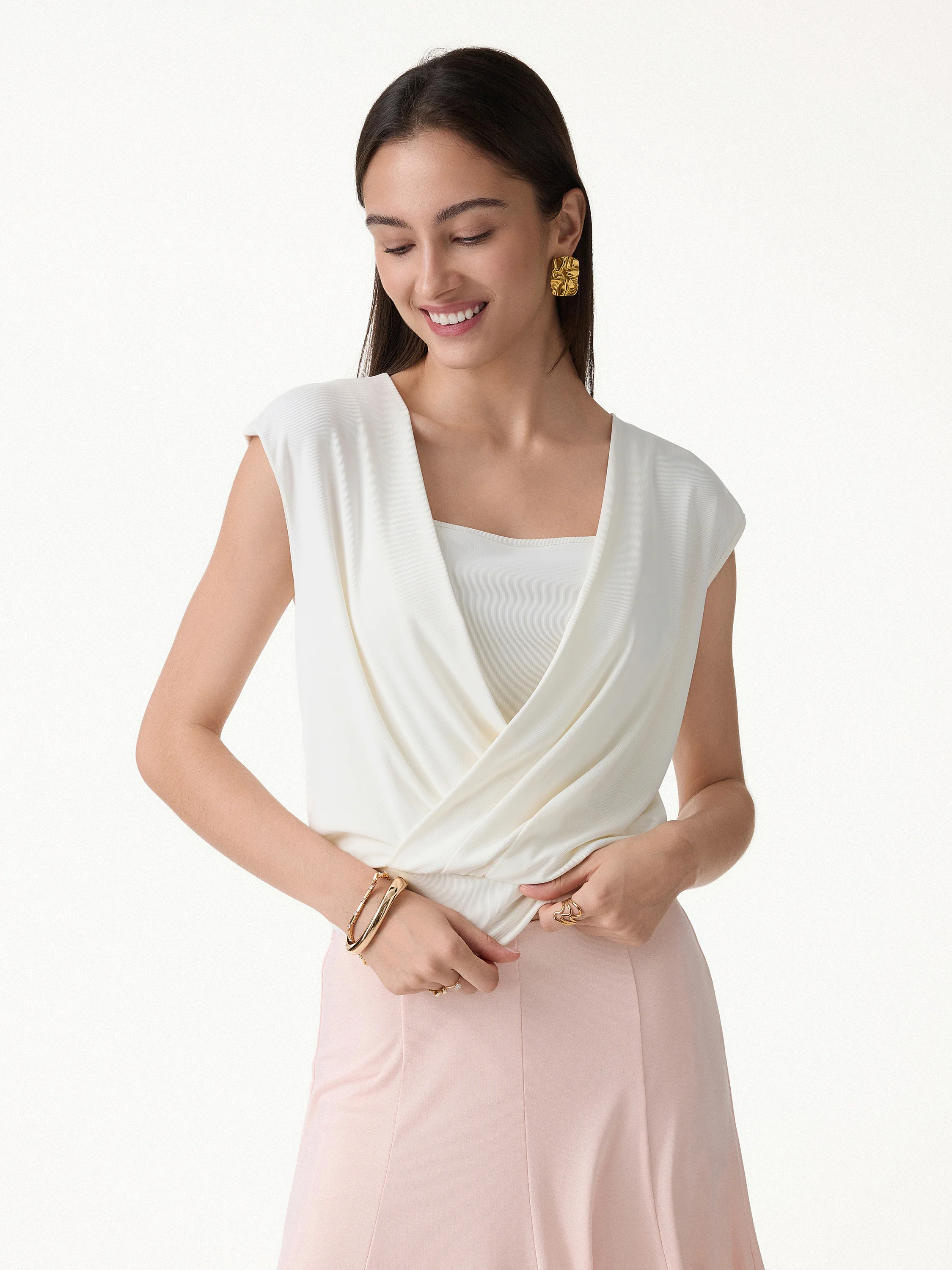 Sandwashed Modal 2-in-1 Wrap Bra Tank - Image 5