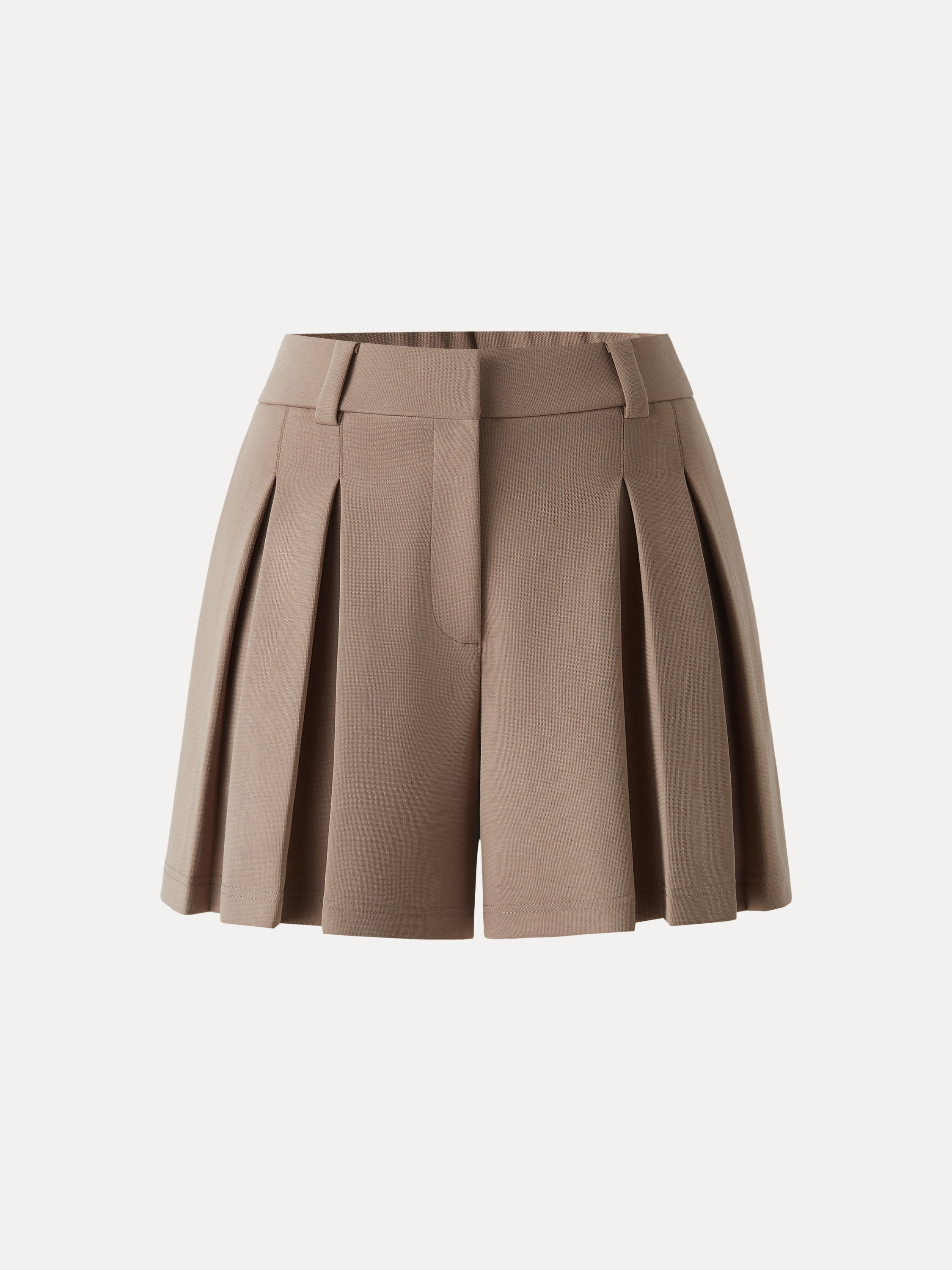 Sandwashed Modal High Rise A-Line Pleated Shorts - Image 11