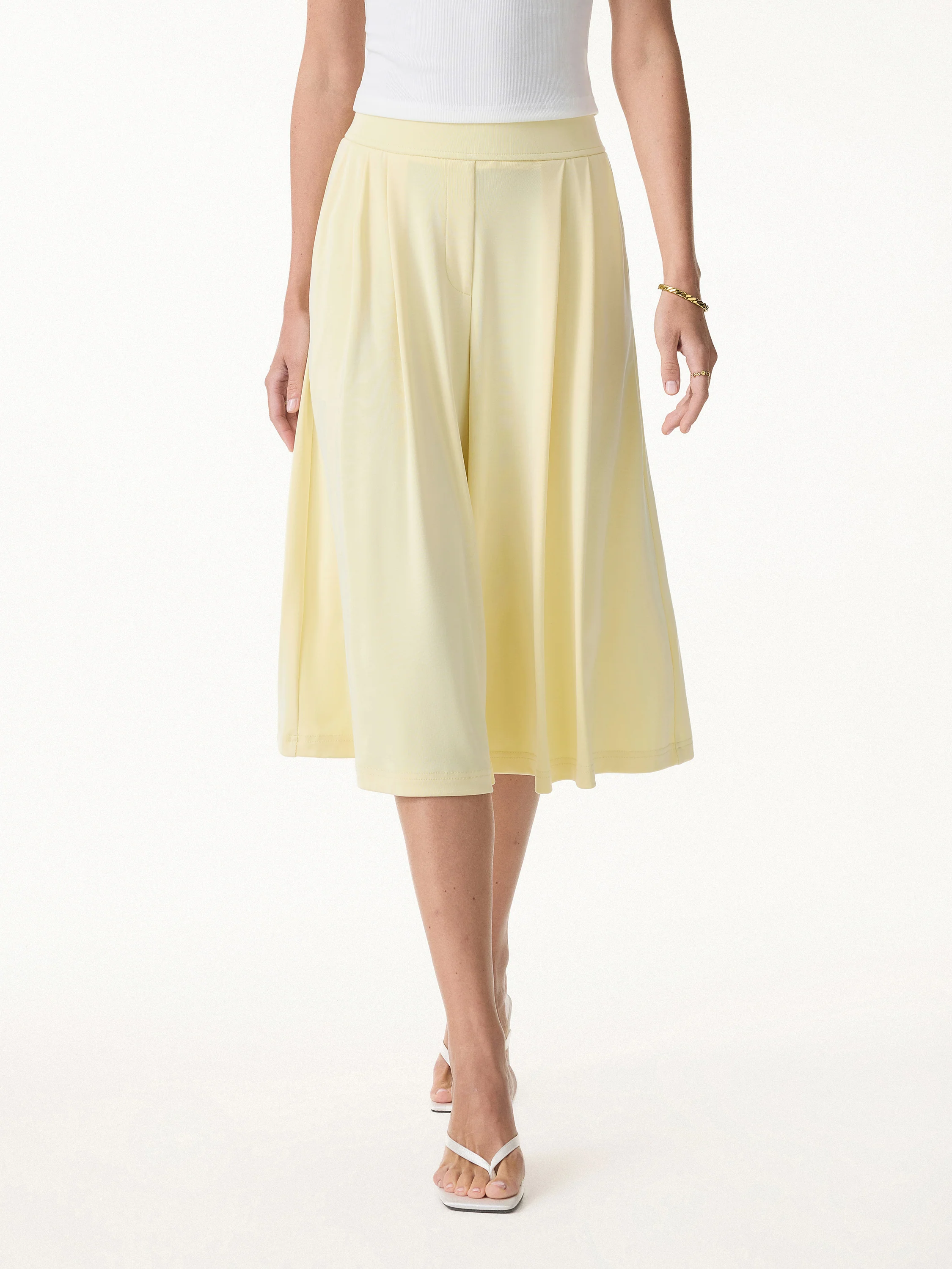 Sandwashed Super Flowy Cropped Palazzo Leg Pant with Pockets - Image 2