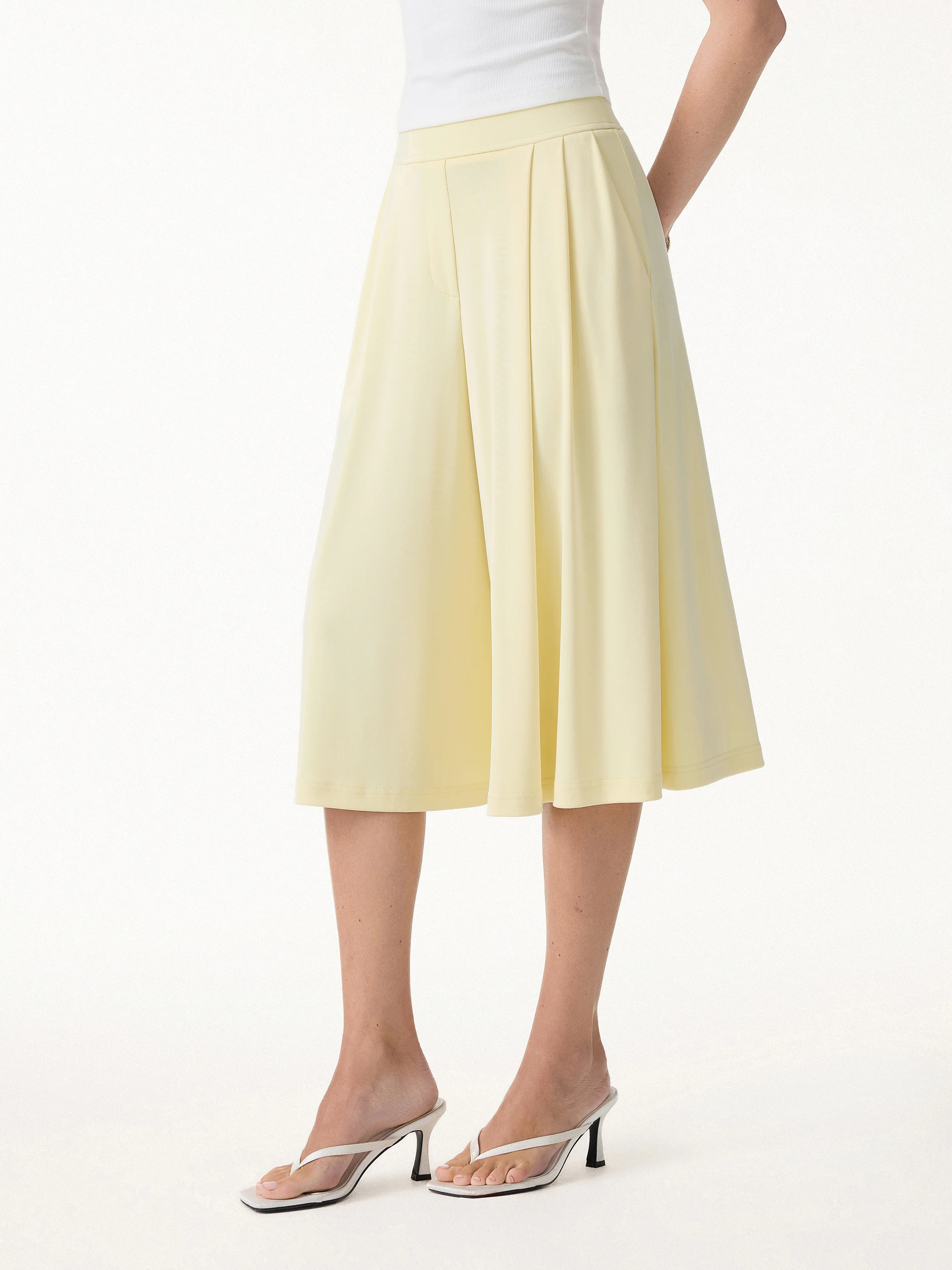 Sandwashed Super Flowy Cropped Palazzo Leg Pant with Pockets - Image 5