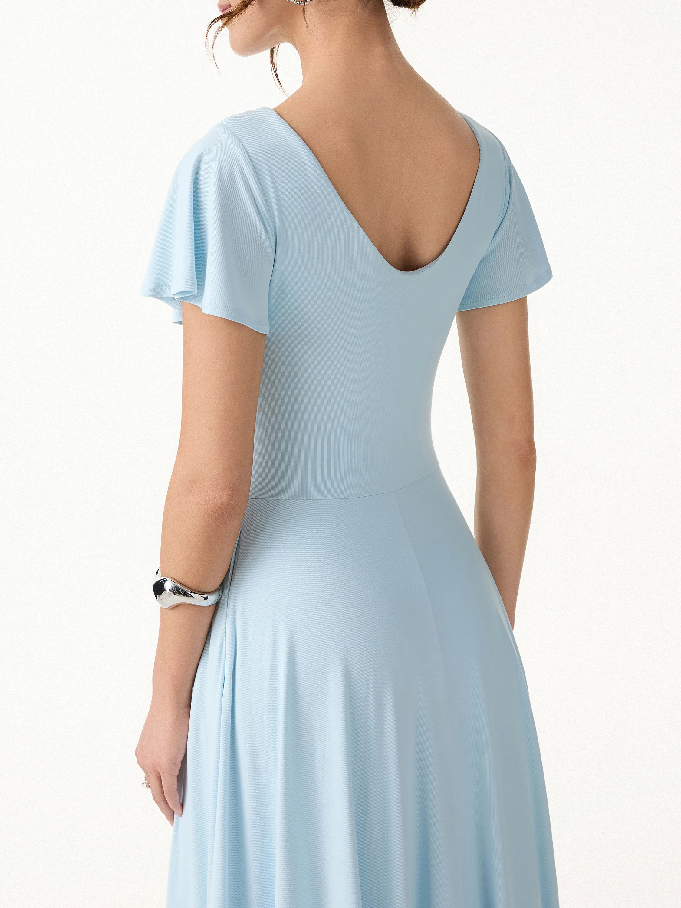 SkinKiss Boatneck Fit-and-Flare Maxi Travel Bra Dress with Pockets - Image 6