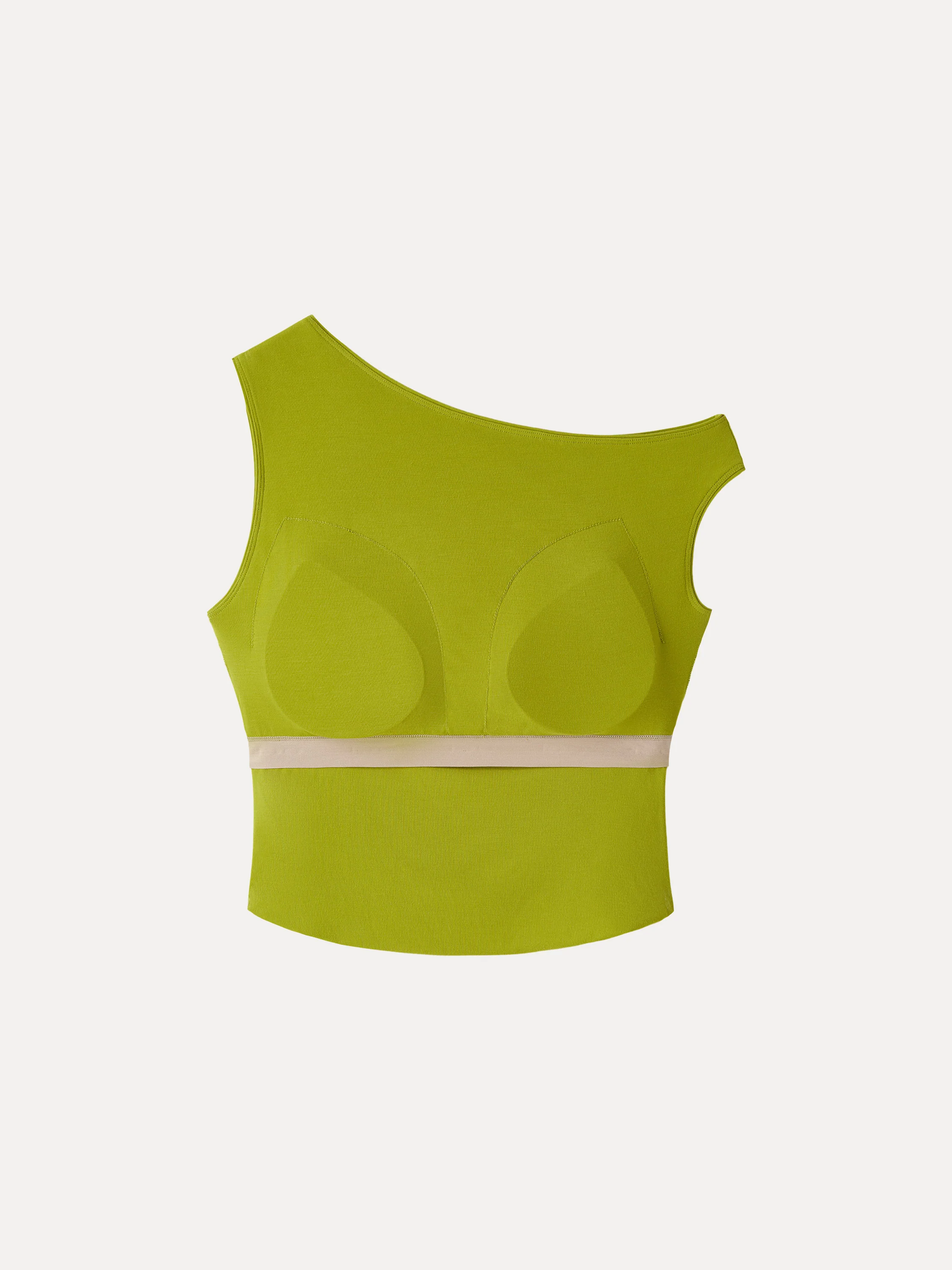SkinKiss Asymmetrical Neck Cropped Ruched Bra Top - Image 7