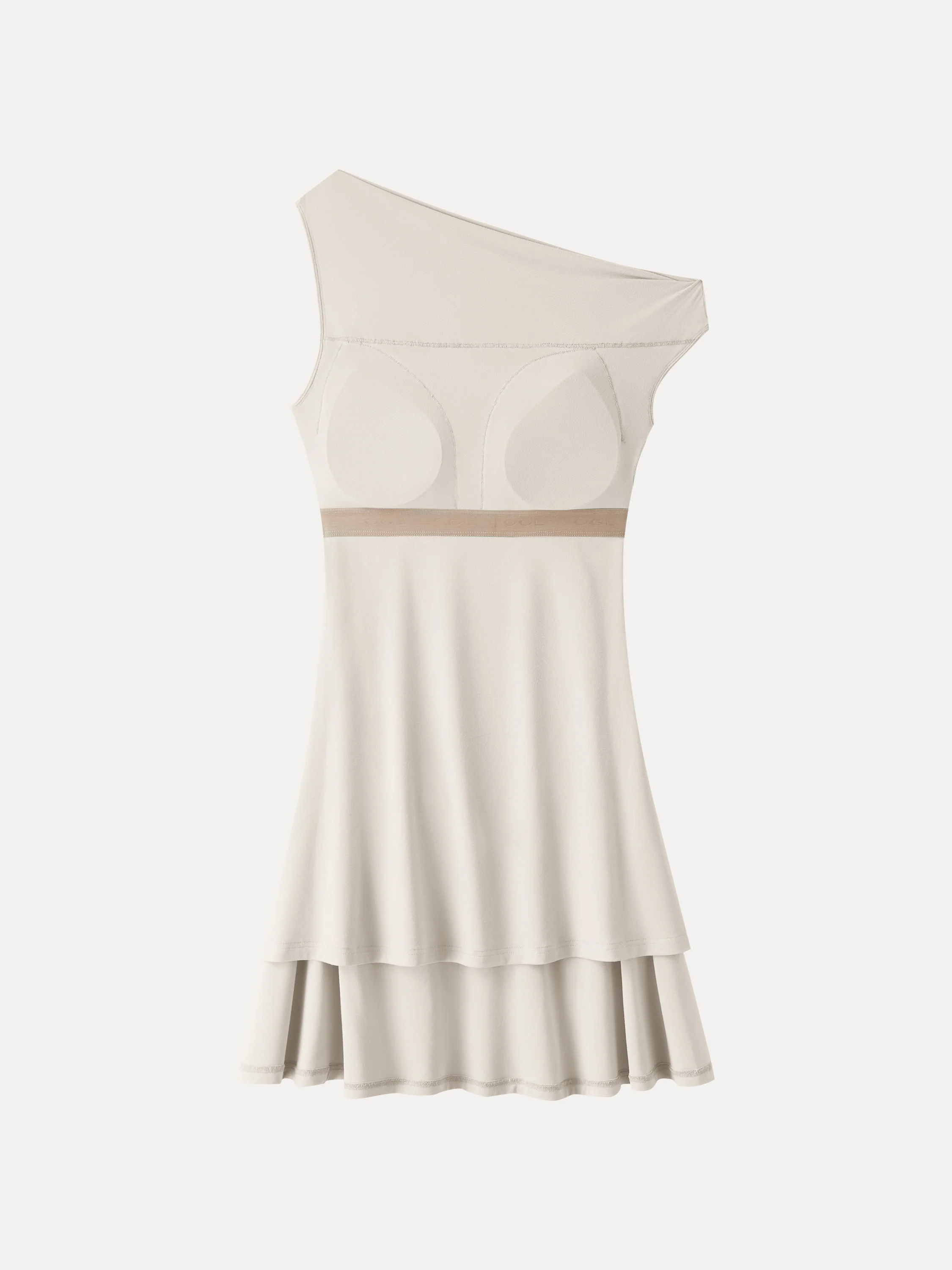 SkinKiss Asymmetrical Ruched Fit-and-Flare Mini Bra Dress - Image 9