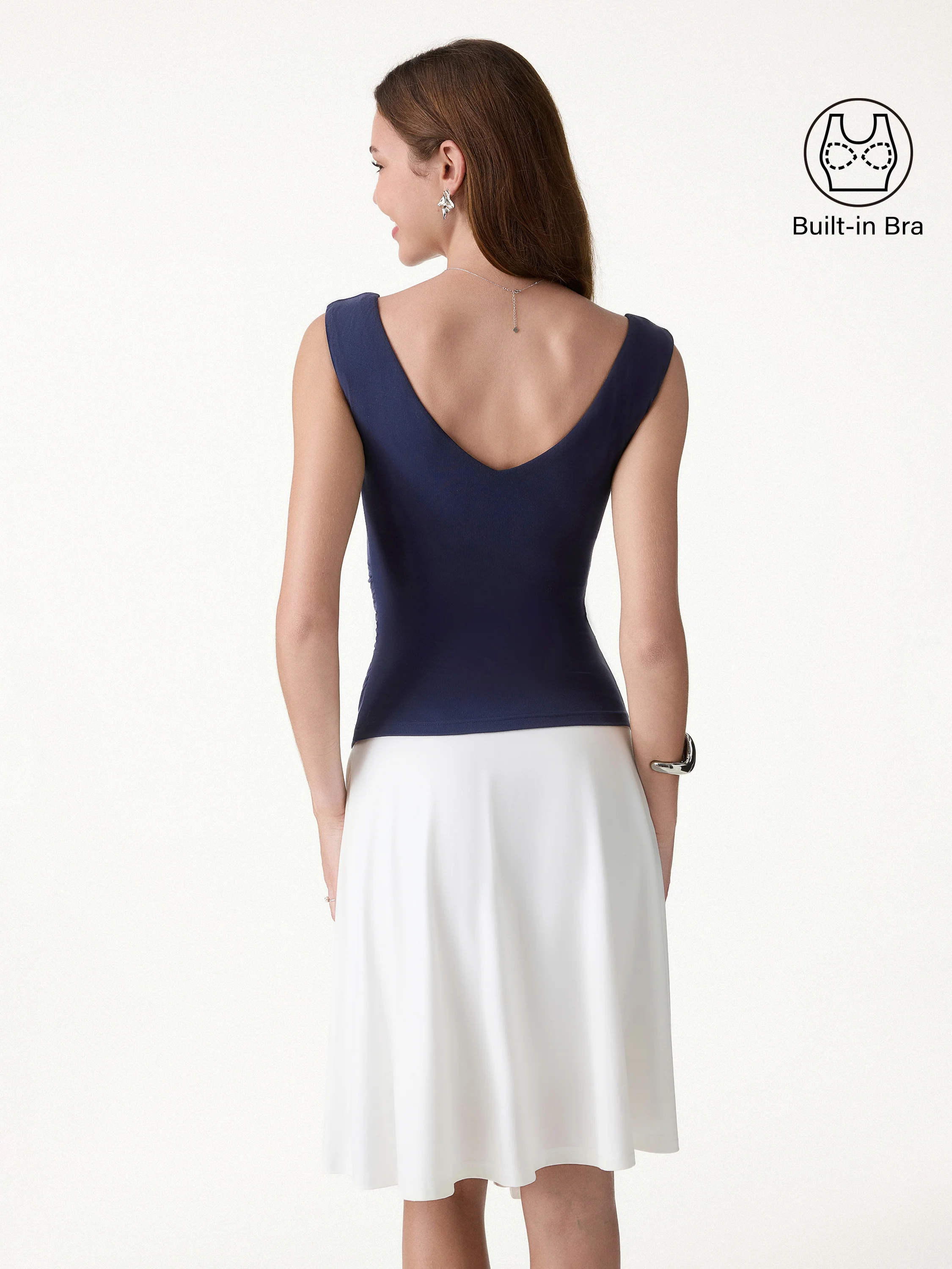 Boatneck Low Back Gathered Bra Top - Image 9