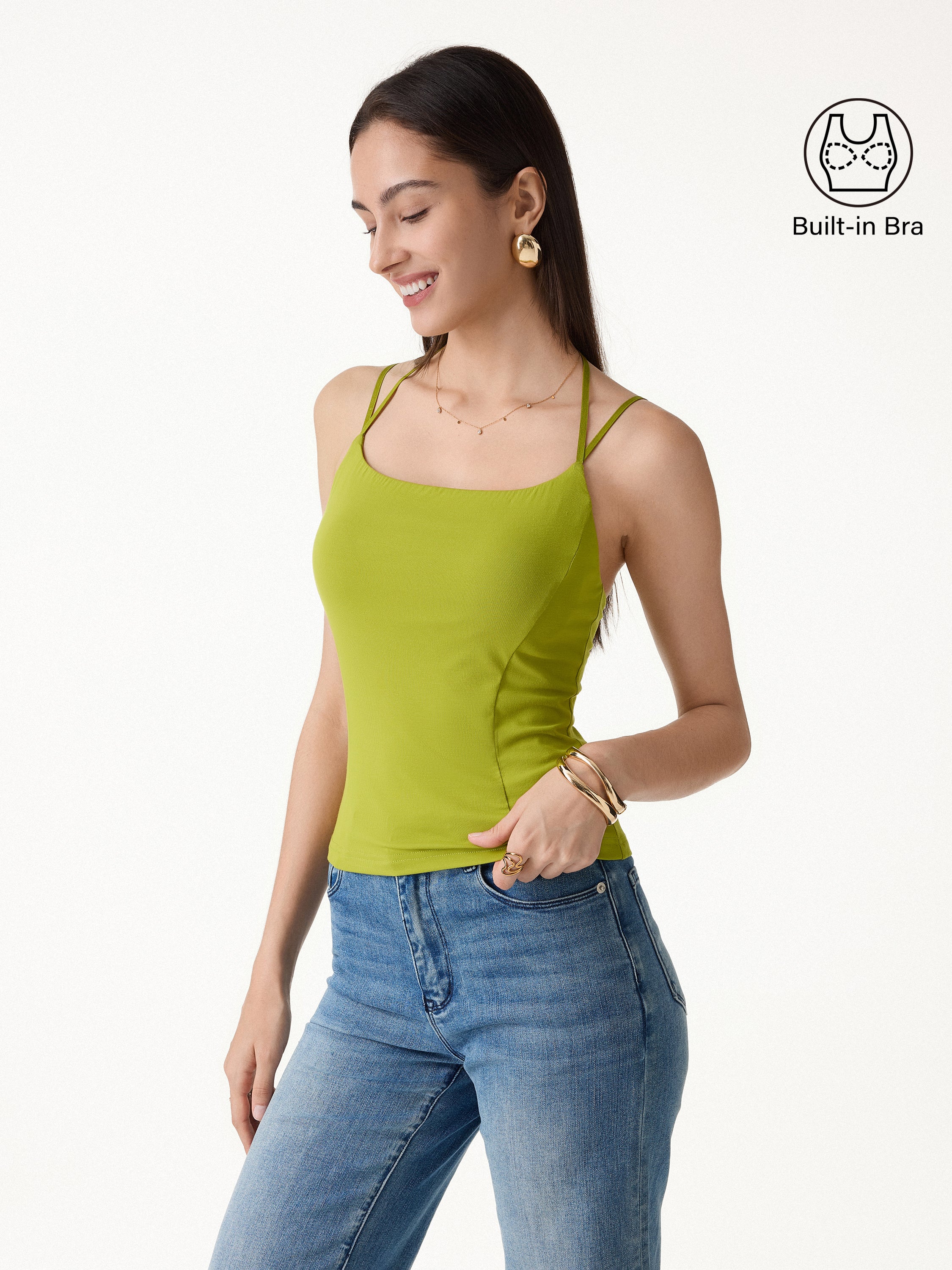 SkinKiss Double Strap Camisole Bra Top - Image 6