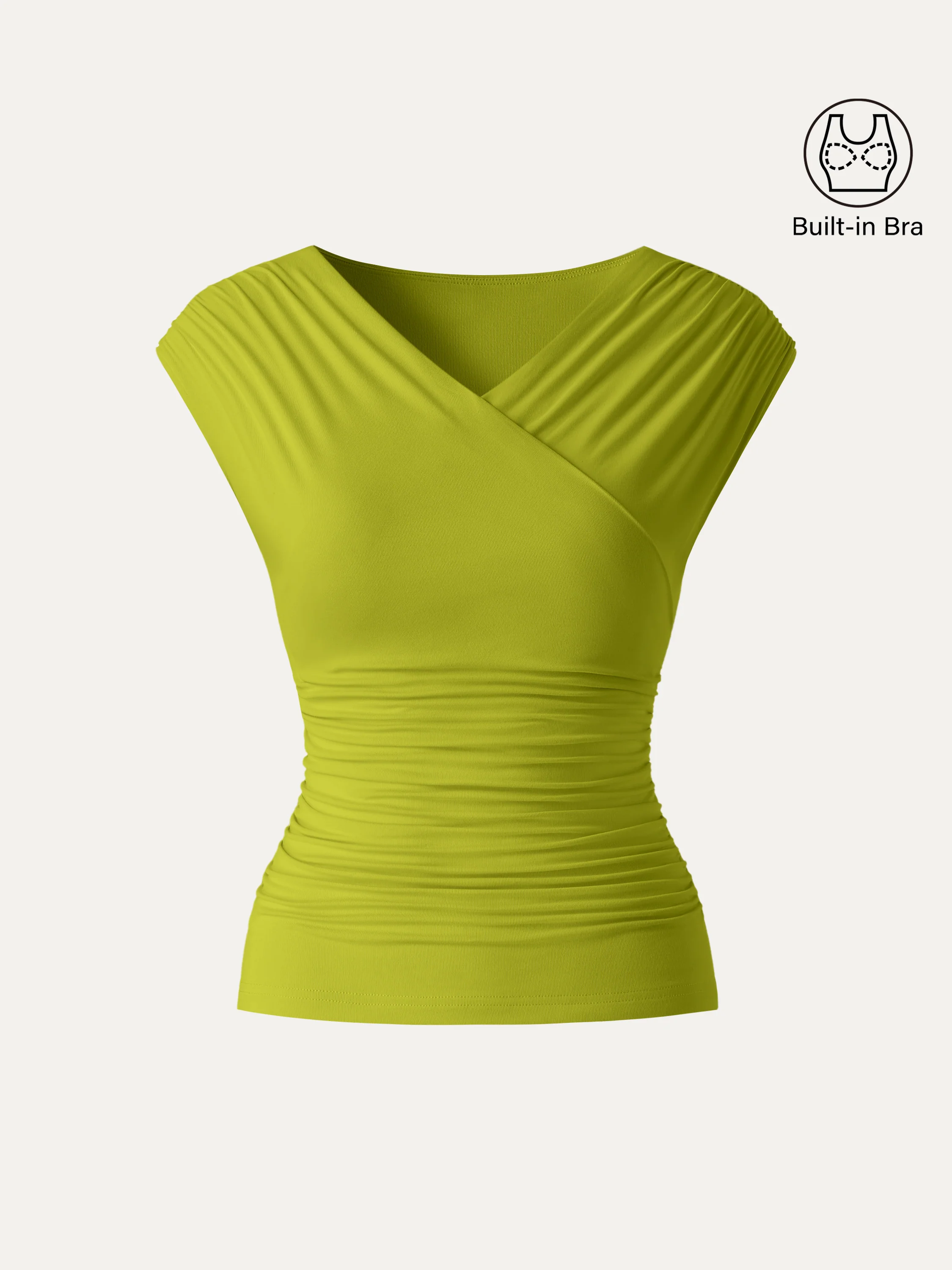 SkinKiss Surplice V-Neck Ruching Bra Top - Image 13
