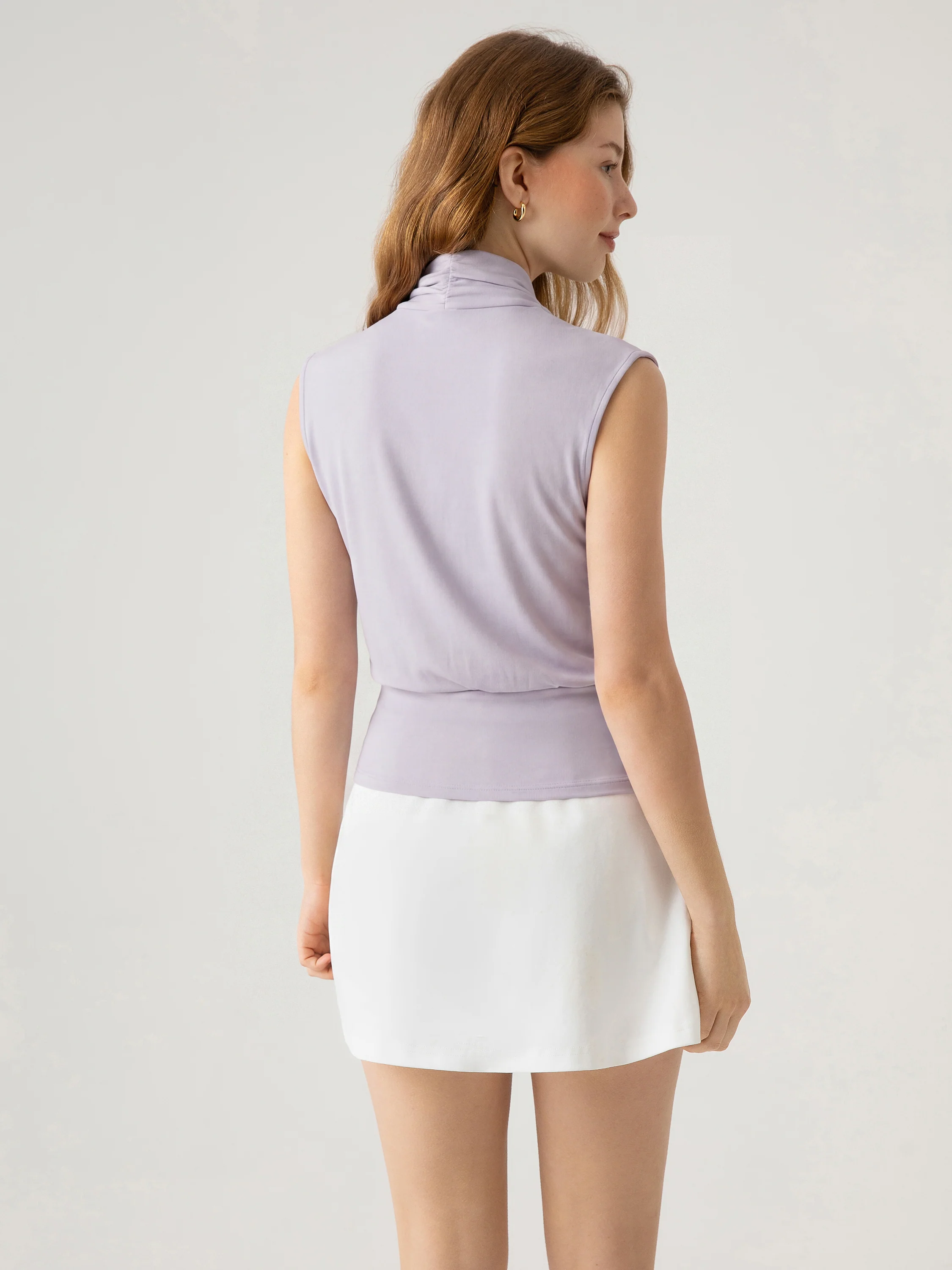 Matte Smooth Smooth Surplice Sleeveless Top - Image 12