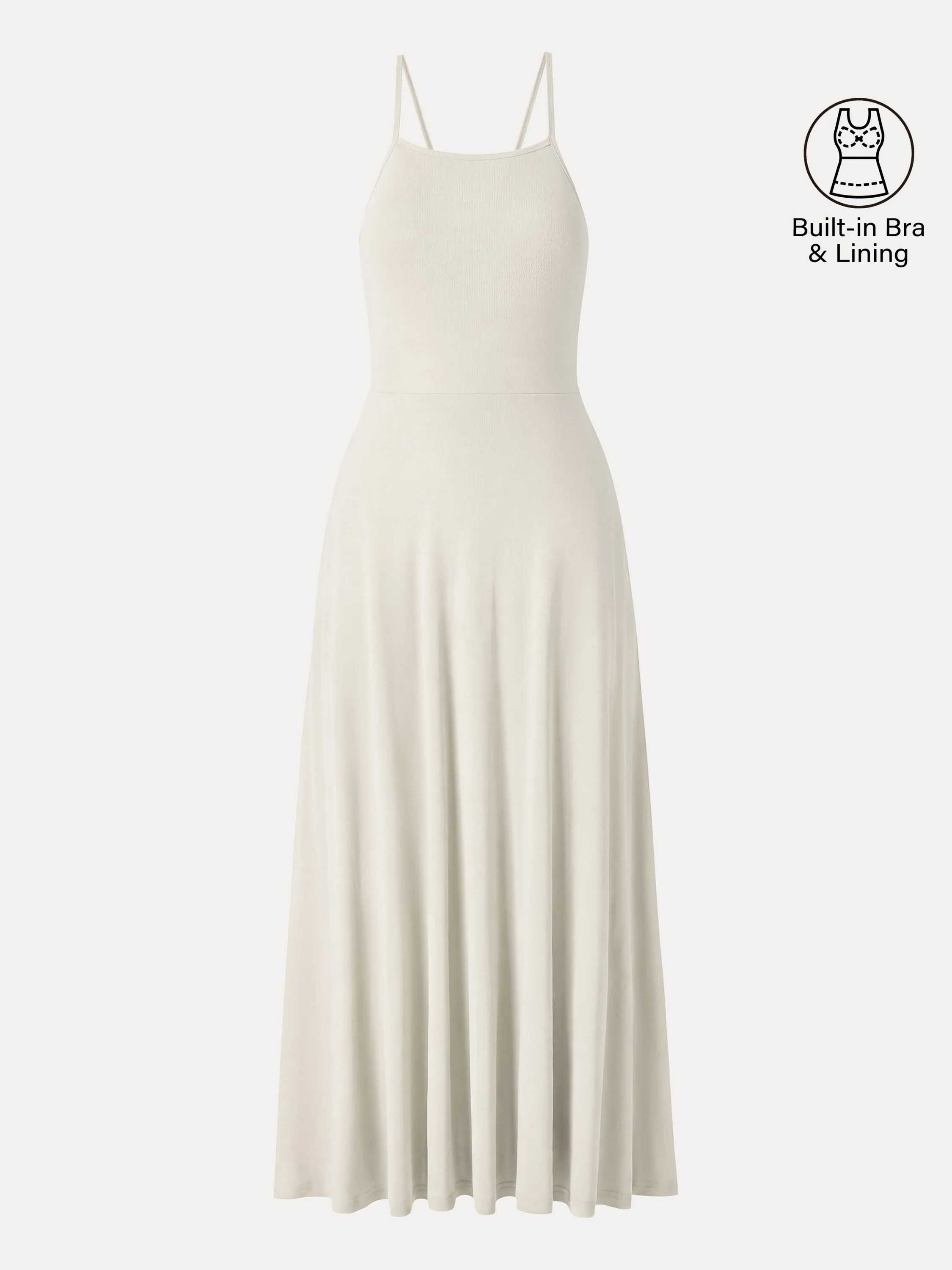 Soft Linen Knit Spaghetti Midi Bra Dress - Image 13