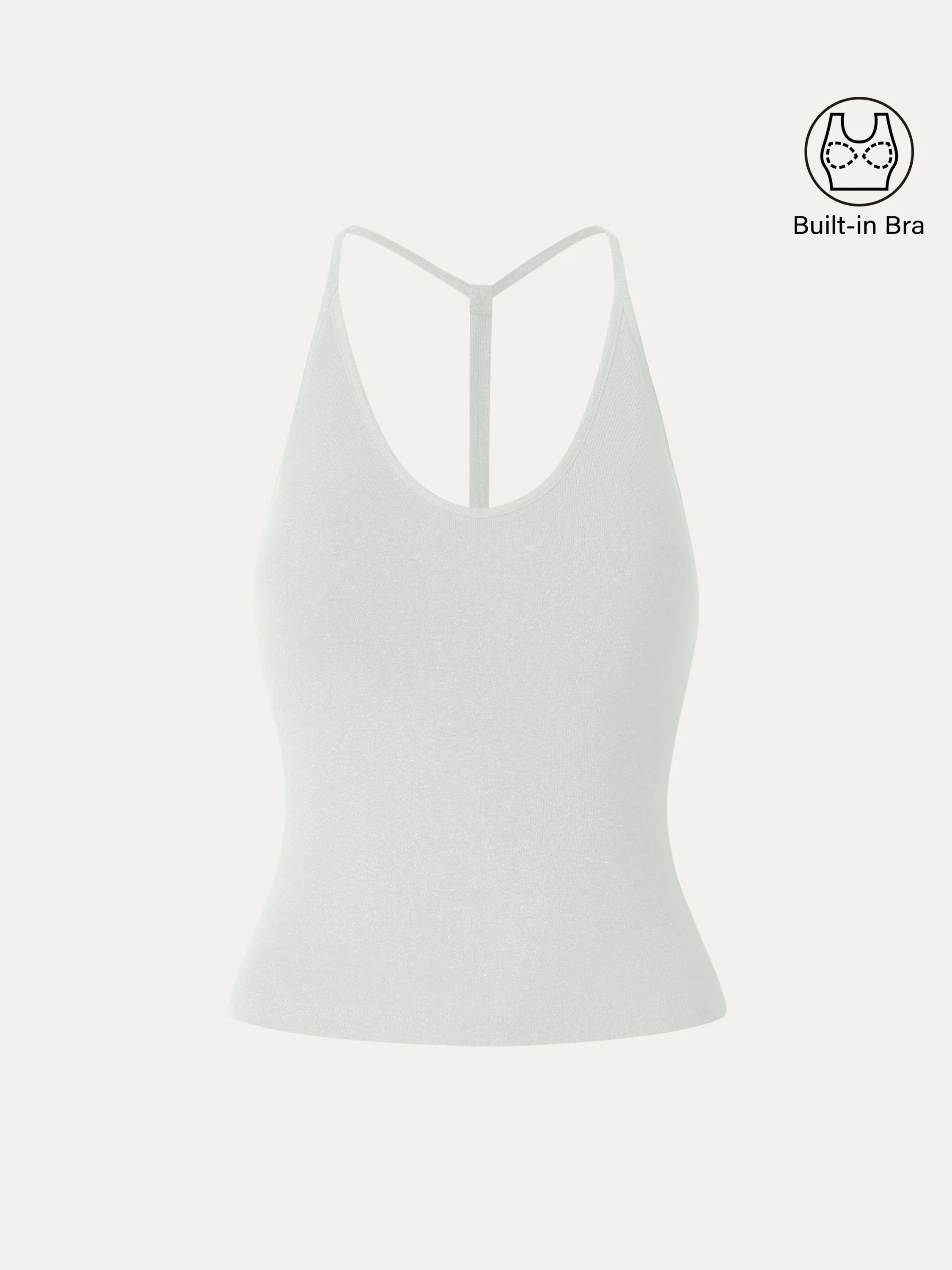 Soft Linen Luxe V-neck T-back Airy Bra Tank - Image 13