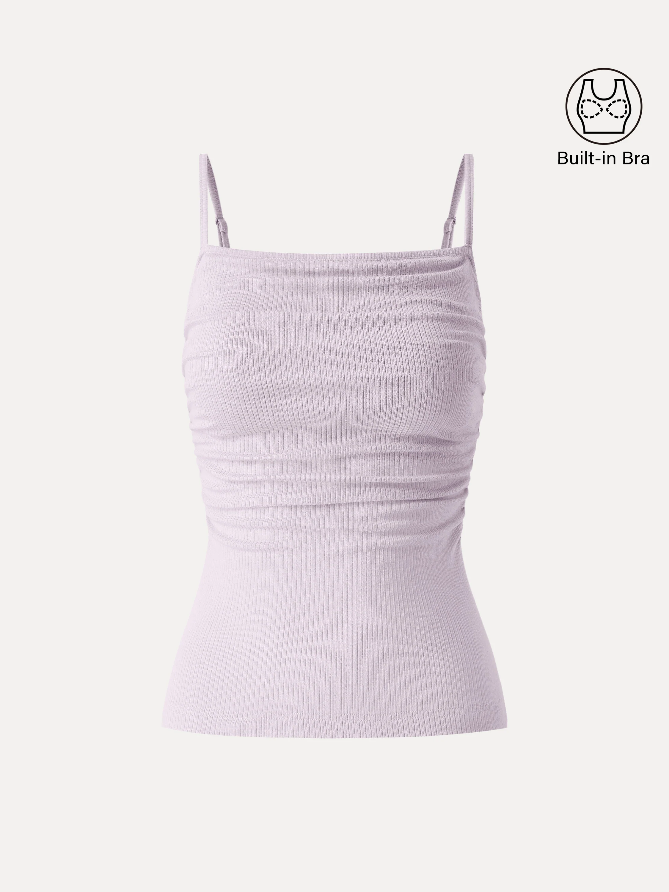 Soft Textured Adjustable Spaghetti Bra Tank - Image 2