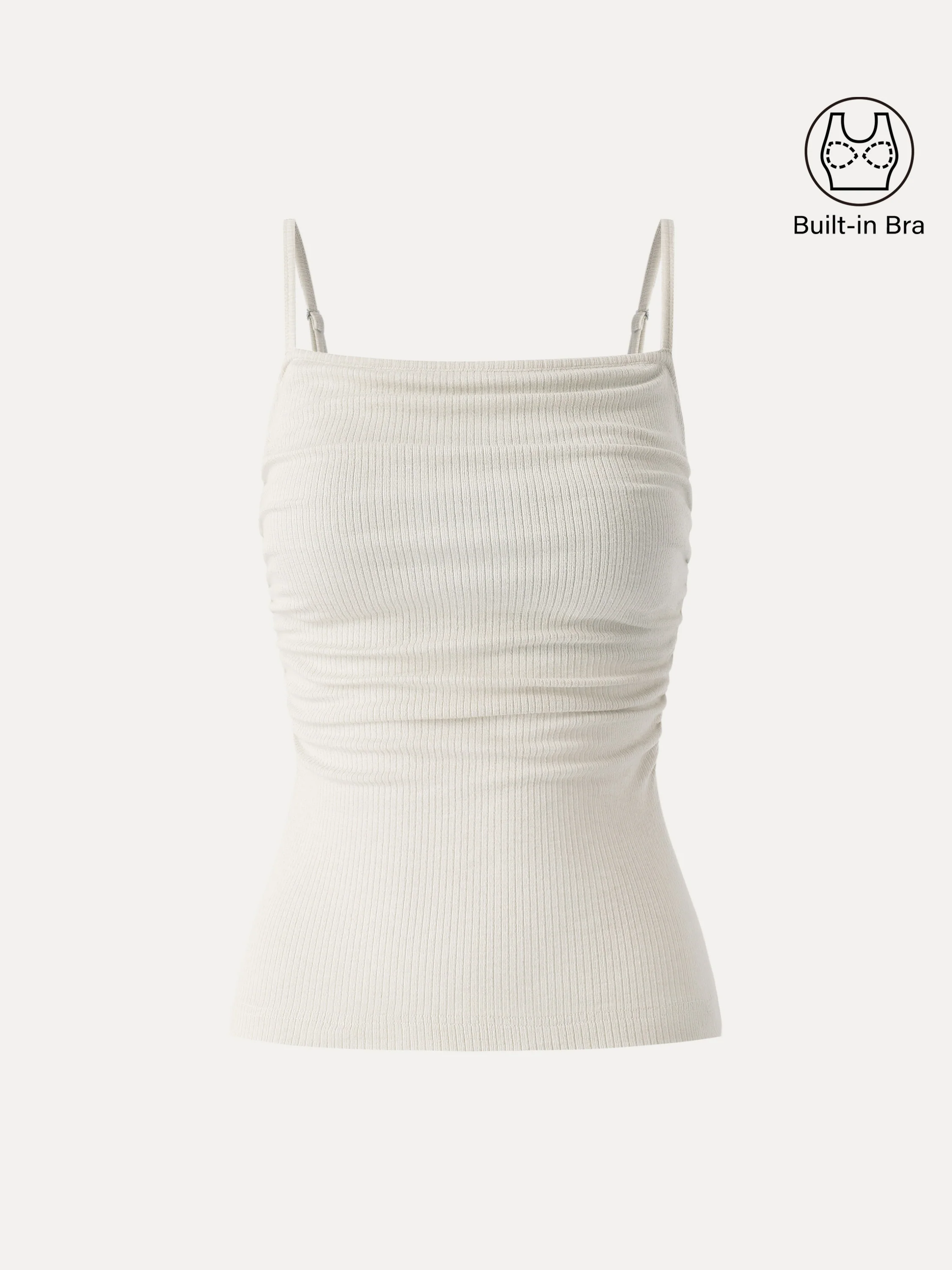Soft Textured Adjustable Spaghetti Bra Tank - Image 3