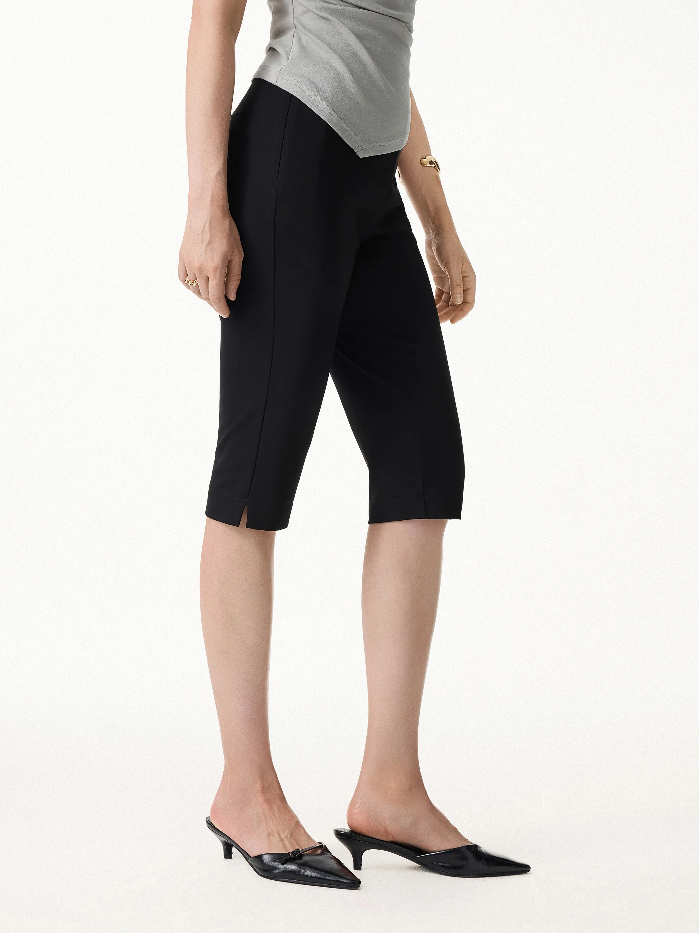 Stretch Ponte Chic Capri Pant with Pockets - Image 7