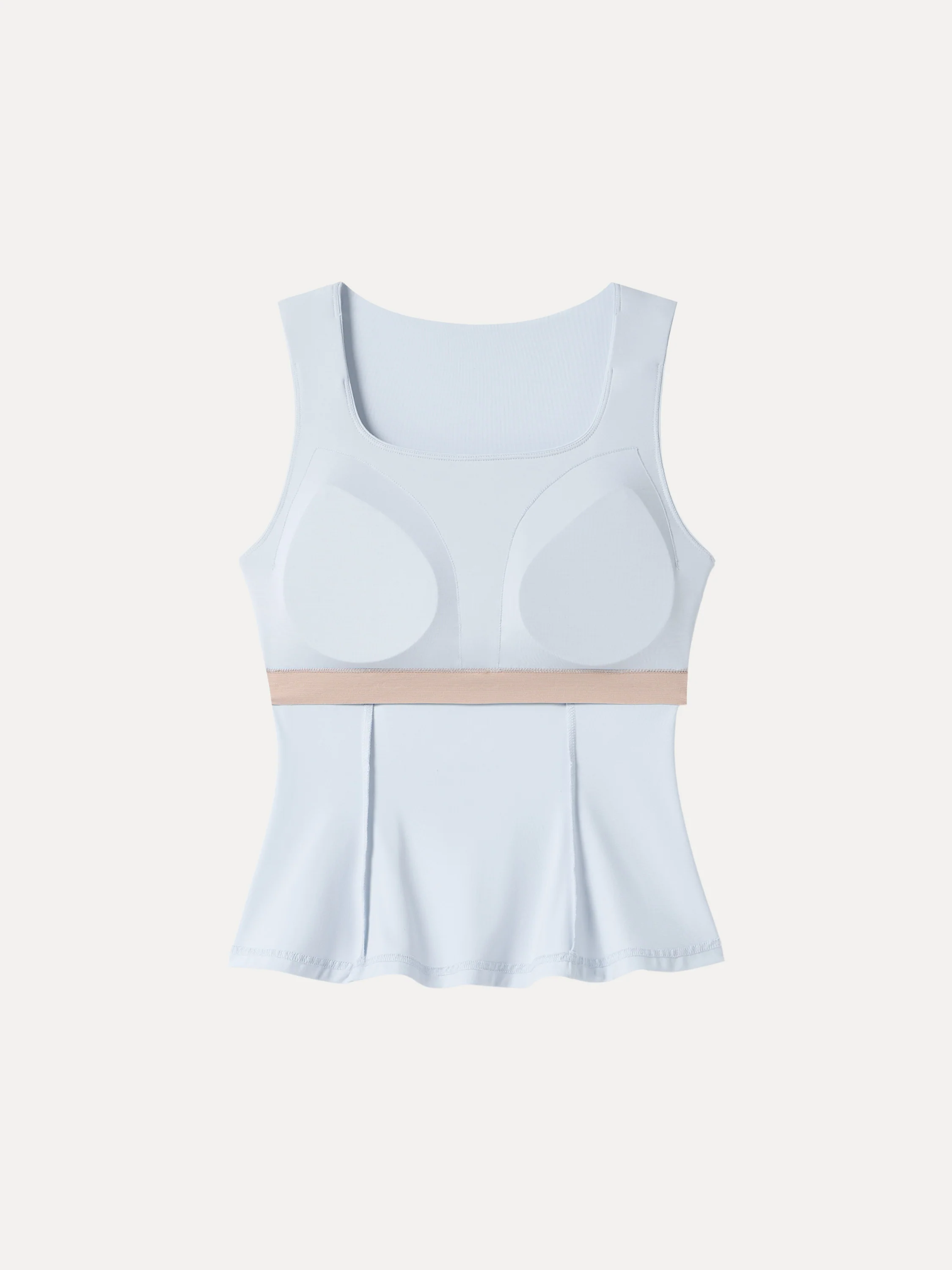Stretch Ponte Square Neck Peplum Bra Top - Image 7