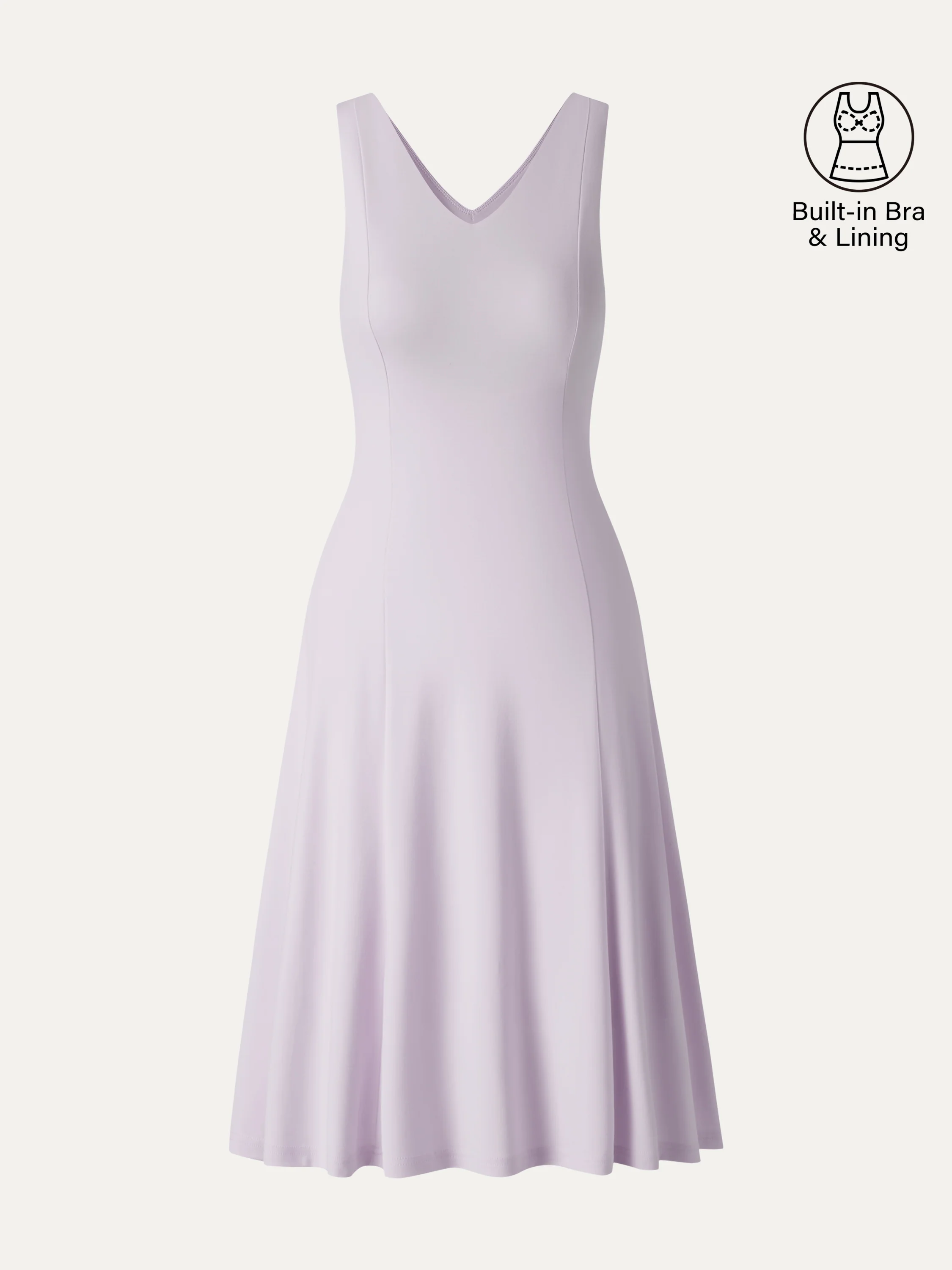 Stretch Ponte V-Neck A-Line Midi Bra Dress - Image 10