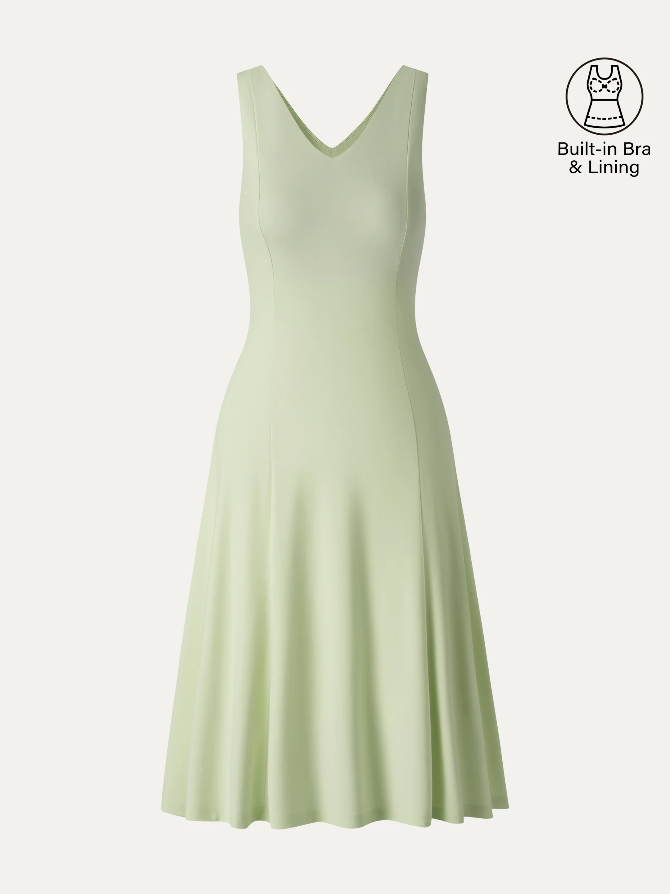 Stretch Ponte V-Neck A-Line Midi Bra Dress - Image 12