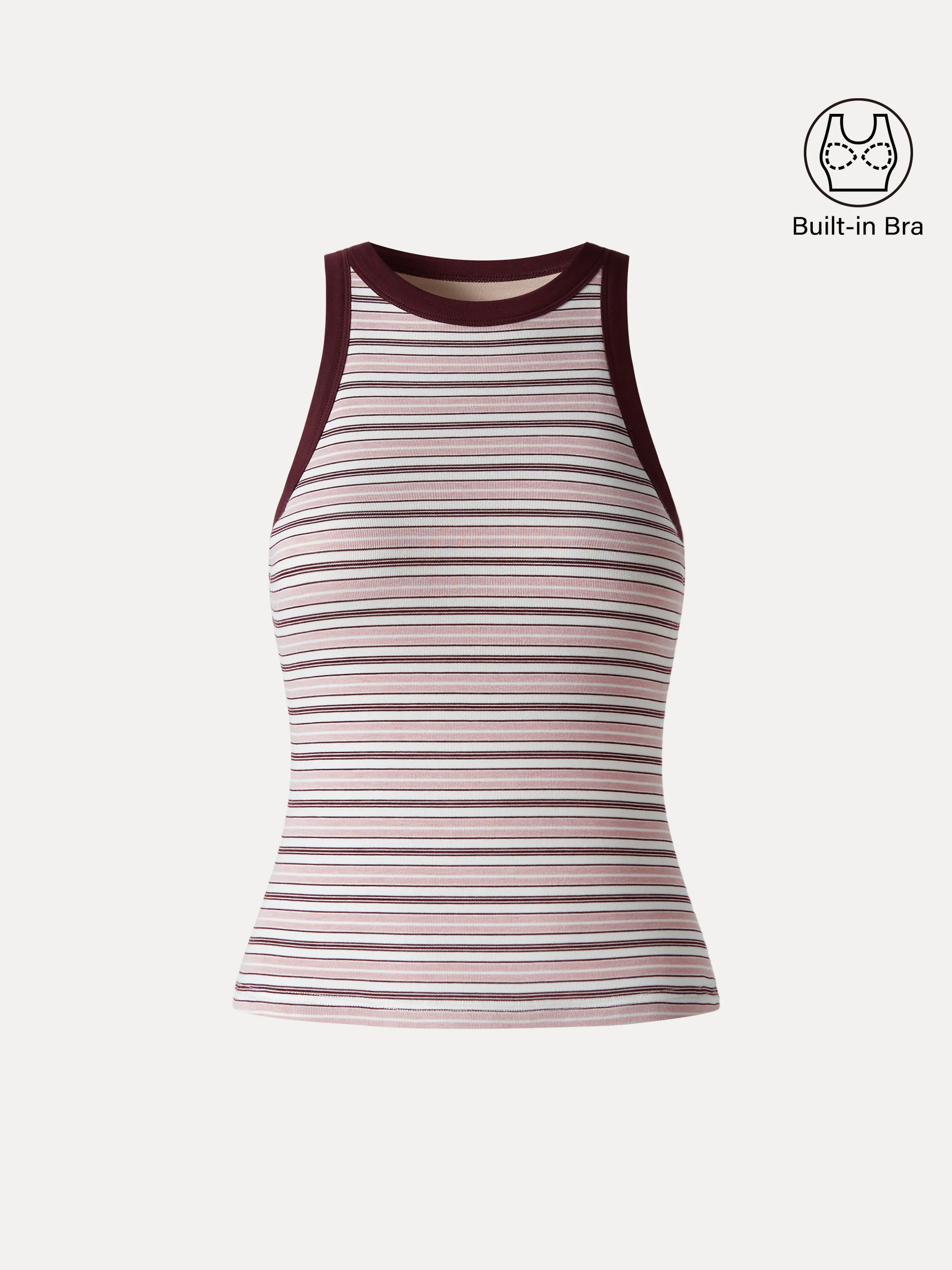 Striped Round Neck Bra Tank - Image 8