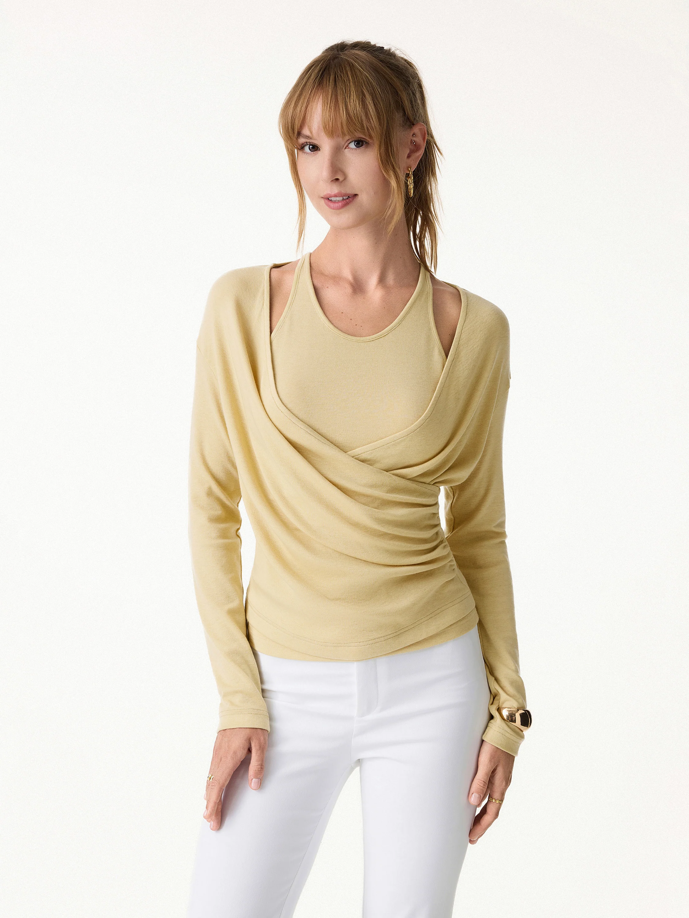 Two-Piece Set Cami with Surplice Ruched Top - Image 5