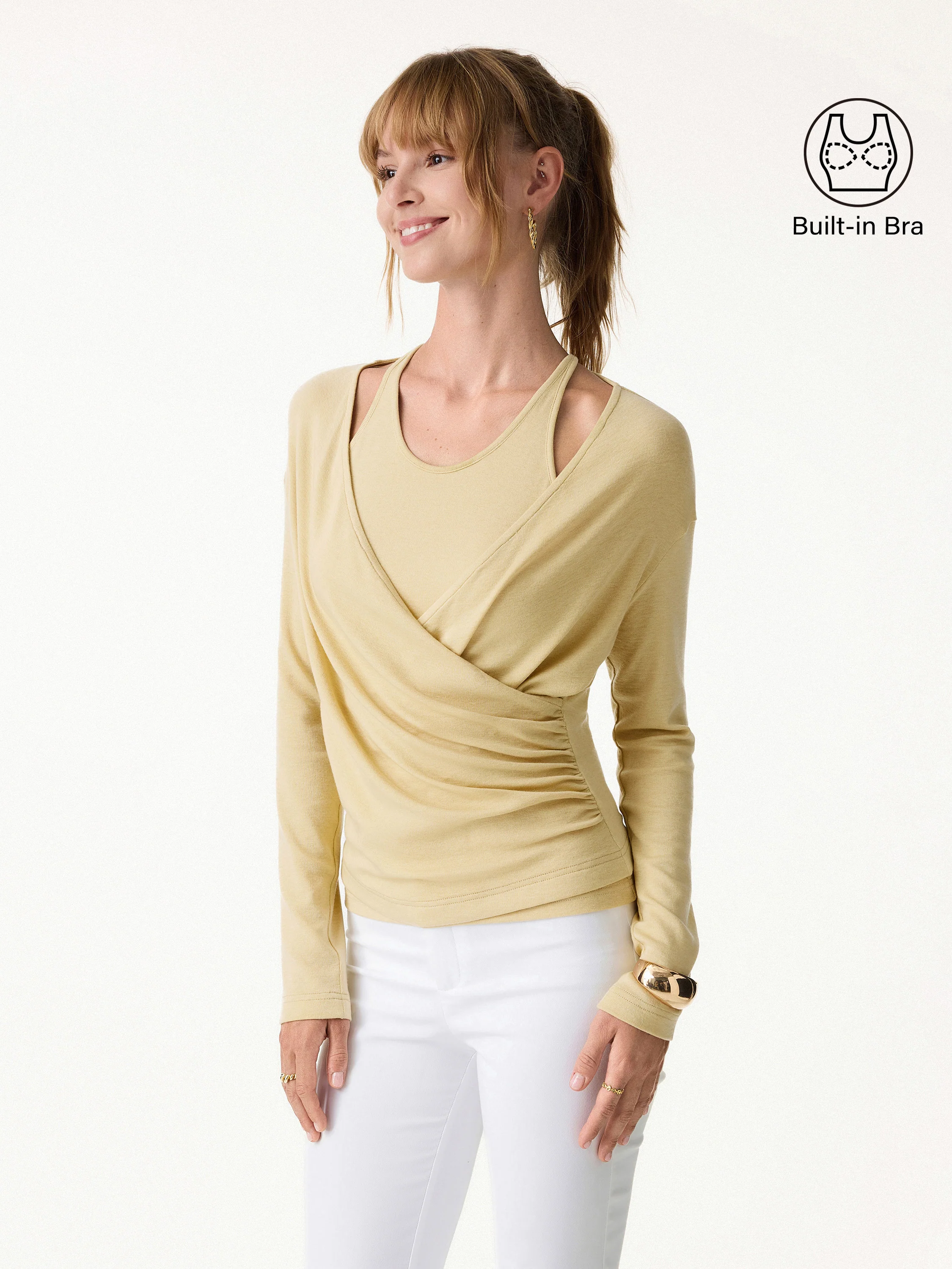 Two-Piece Set Cami with Surplice Ruched Top - Image 6