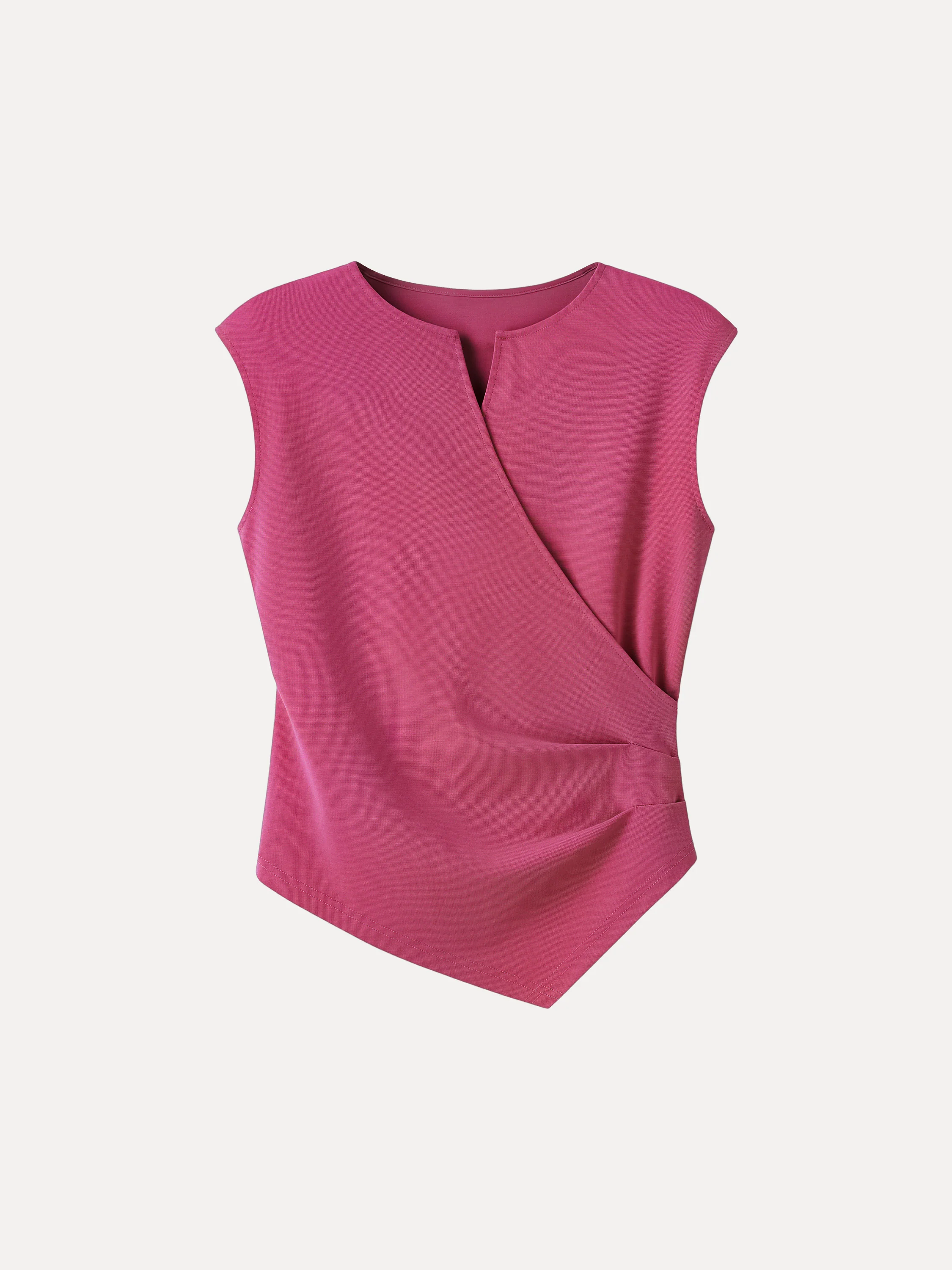 Surplice Wide Shoulder Tucked Angled Tank Top - Image 10