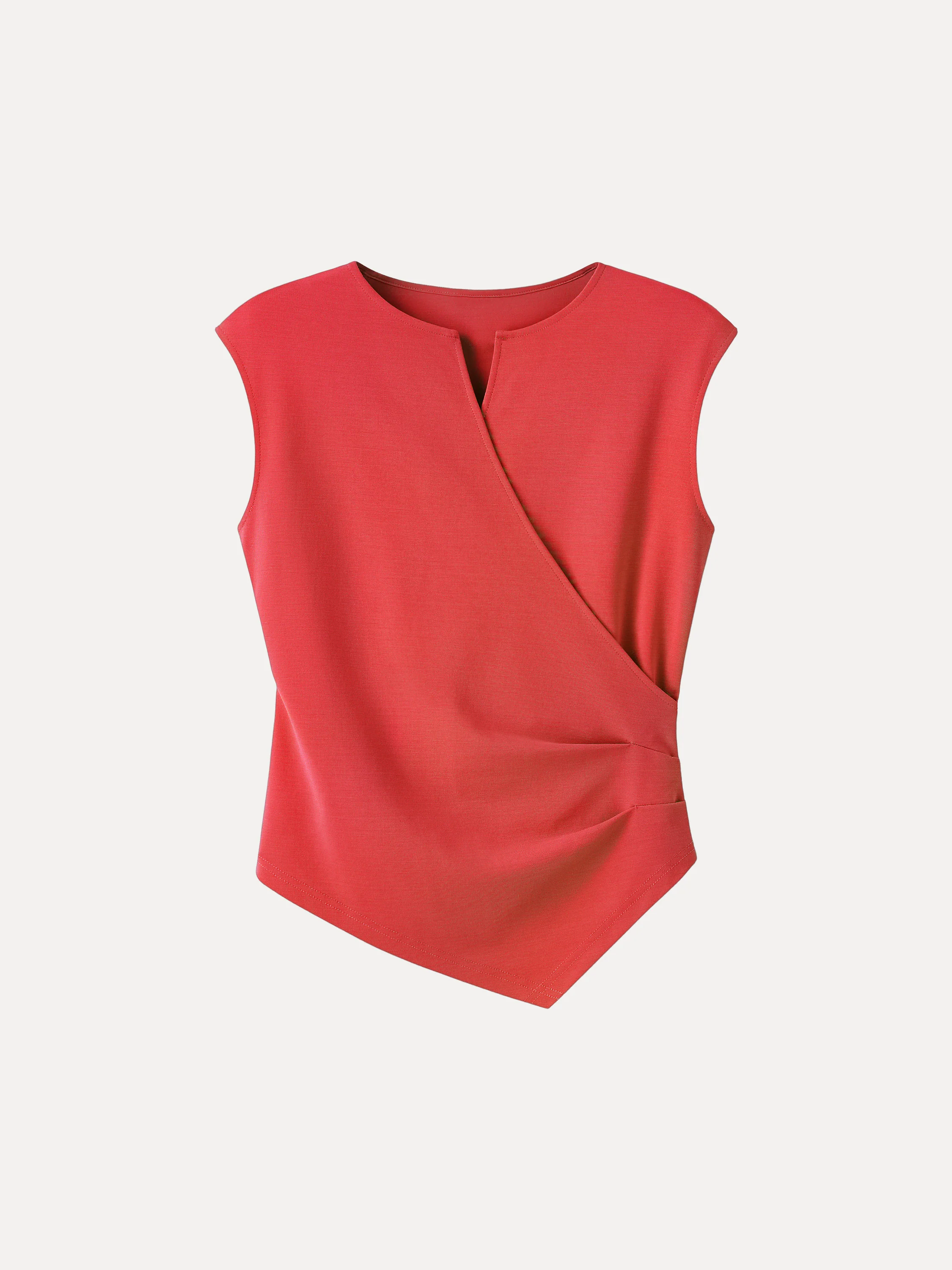 Surplice Wide Shoulder Tucked Angled Tank Top - Image 11
