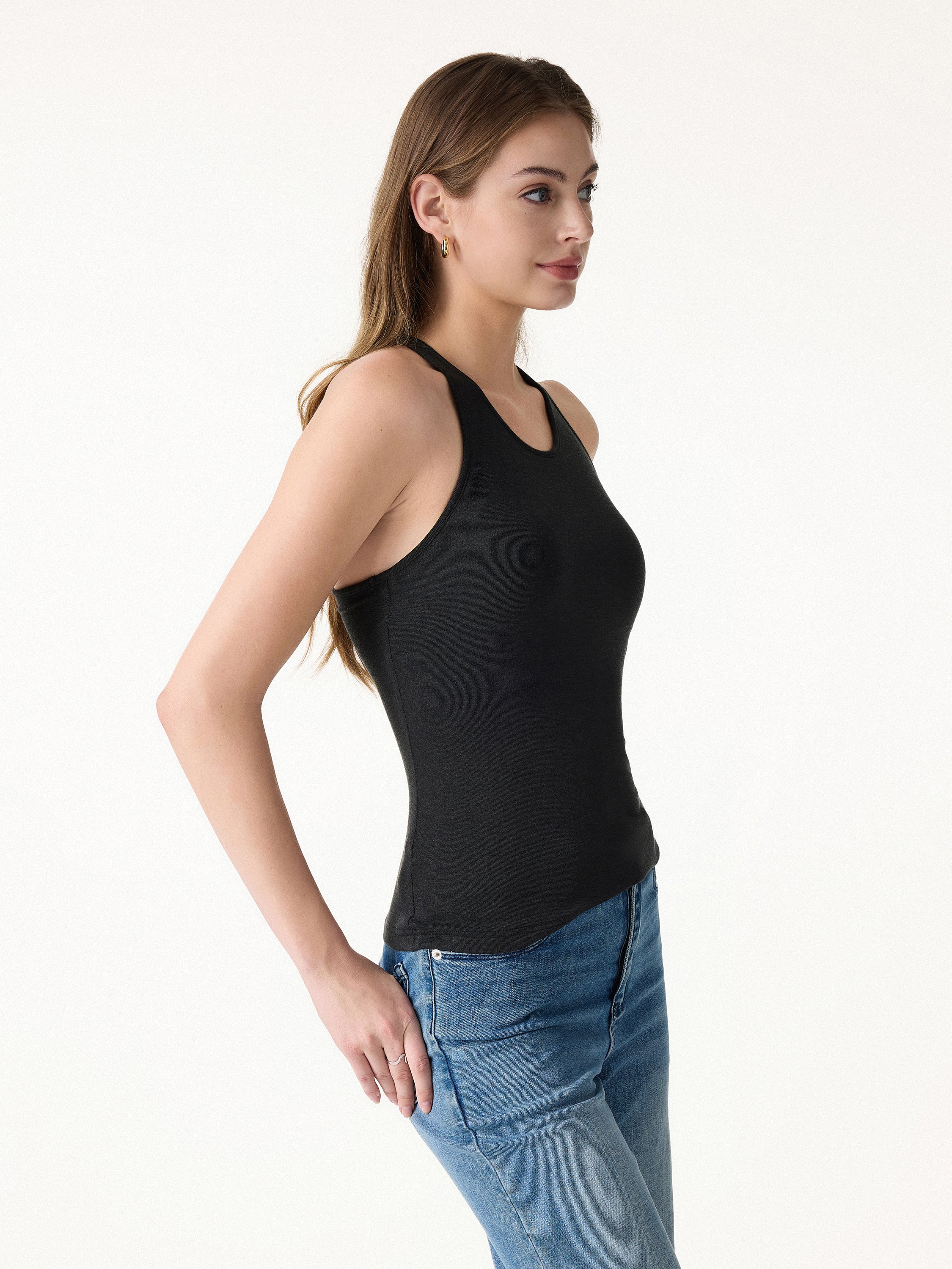 Sweat-Wicking Scoop Neck Bra Tank - Image 7
