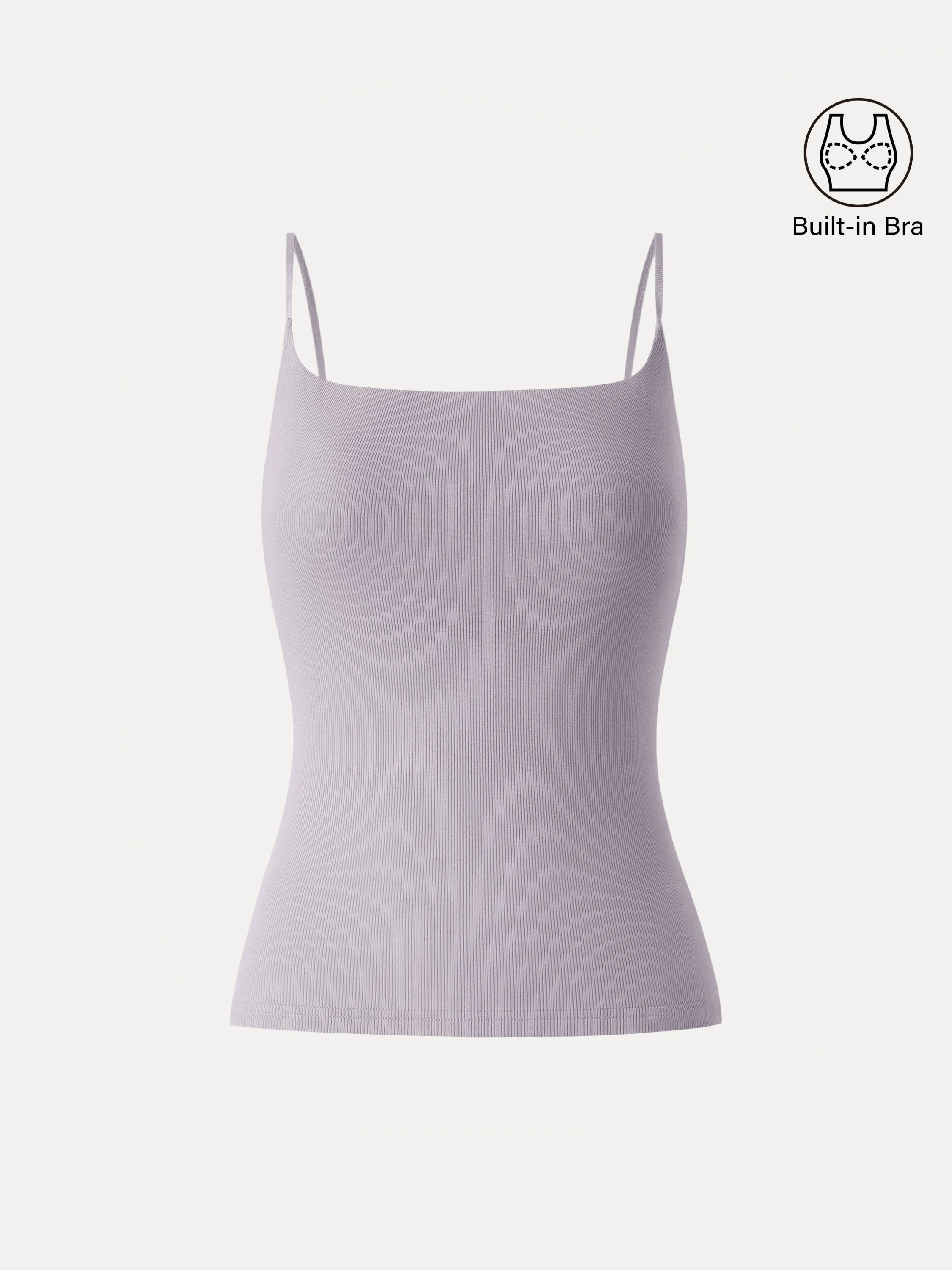 Sweat-Wicking Square Neck Stretchy Spaghetti Bra Tank - Image 4