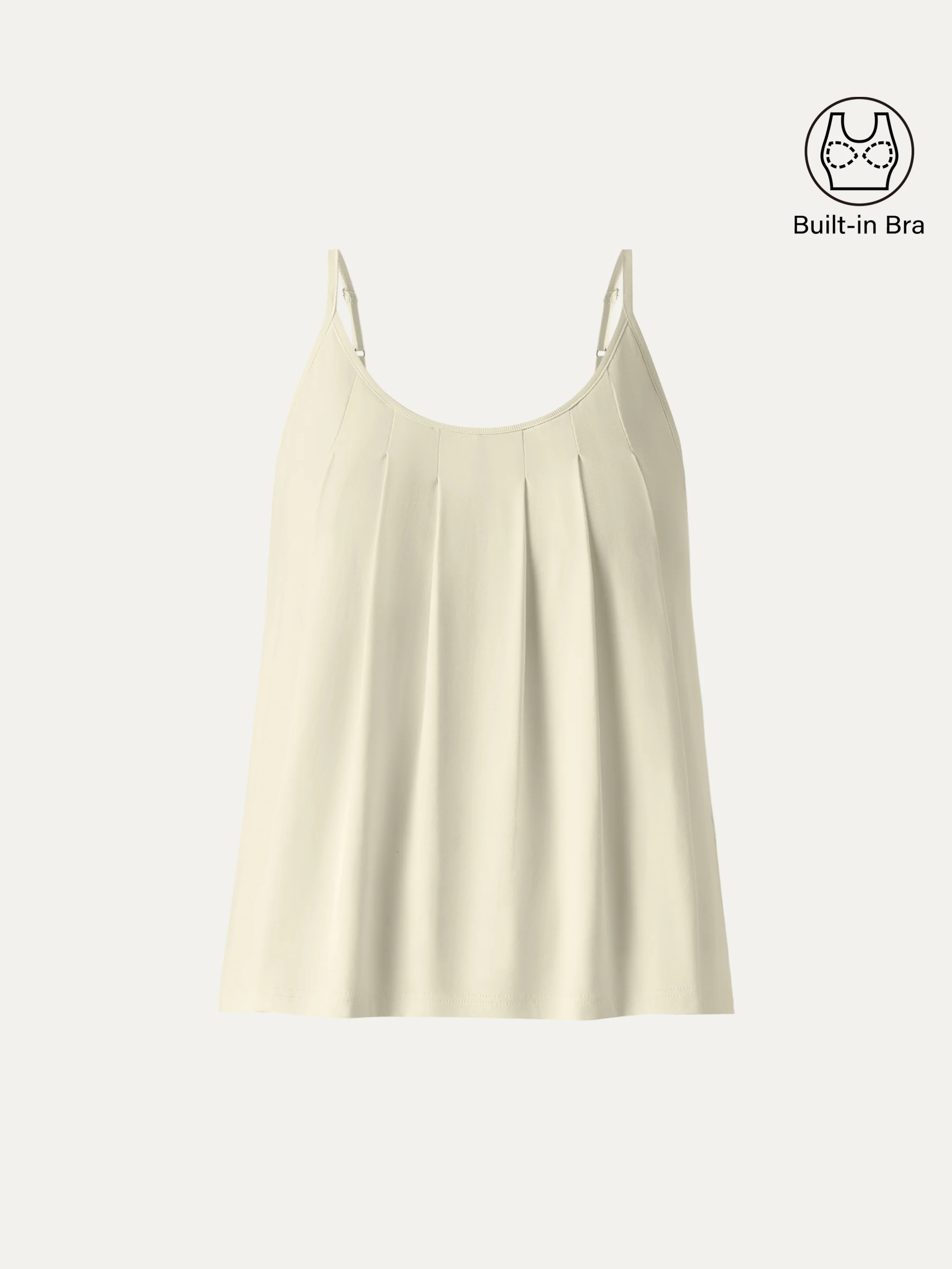 U-Neck Pleated Spaghetti Bra Tank - Image 11