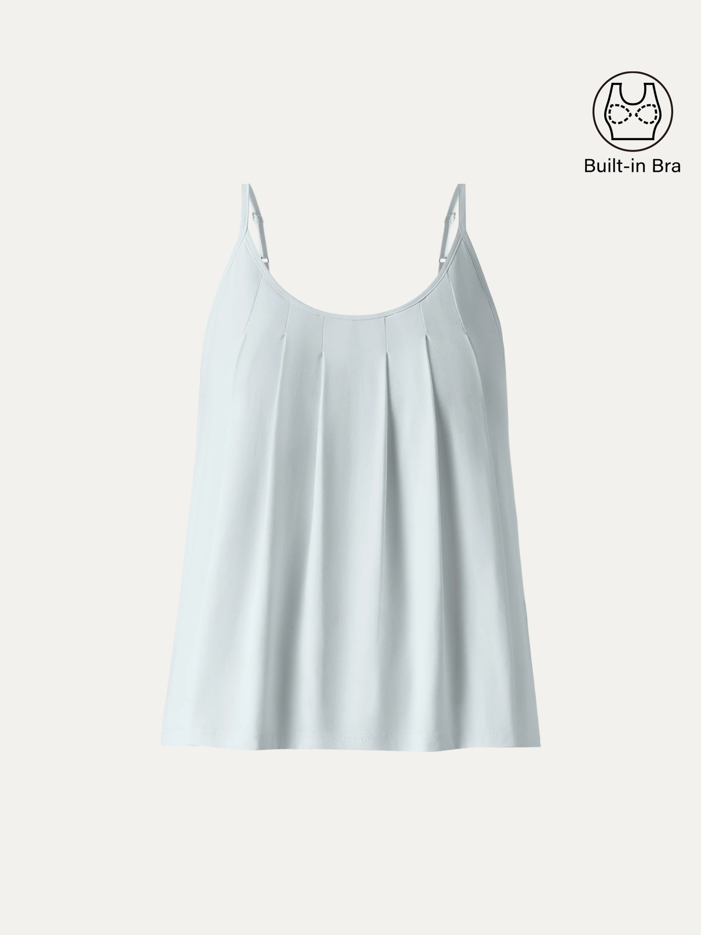U-Neck Pleated Spaghetti Bra Tank - Image 12