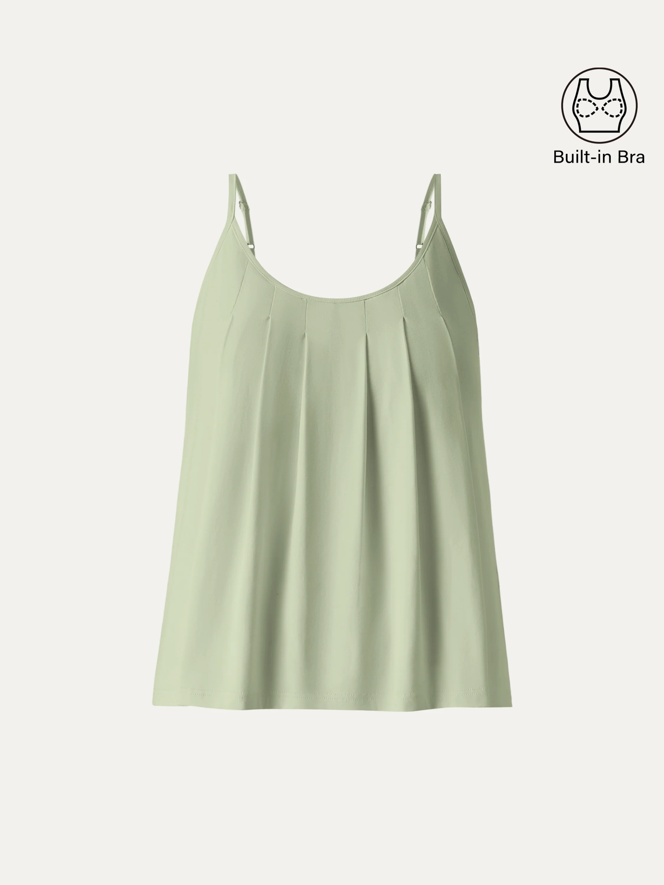 U-Neck Pleated Spaghetti Bra Tank - Image 9