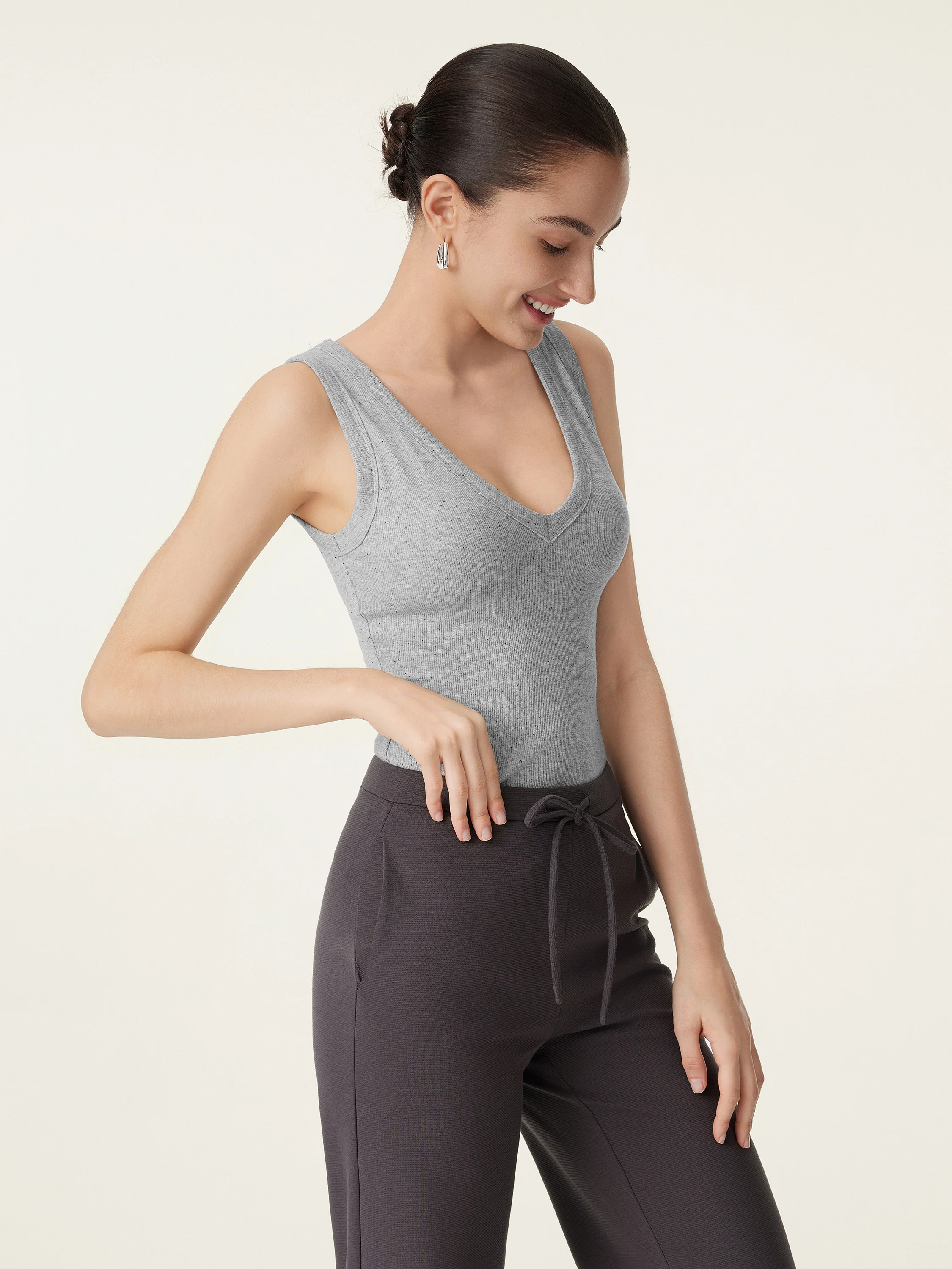 V-neck Cotton New Airy Bra Tank - Image 12