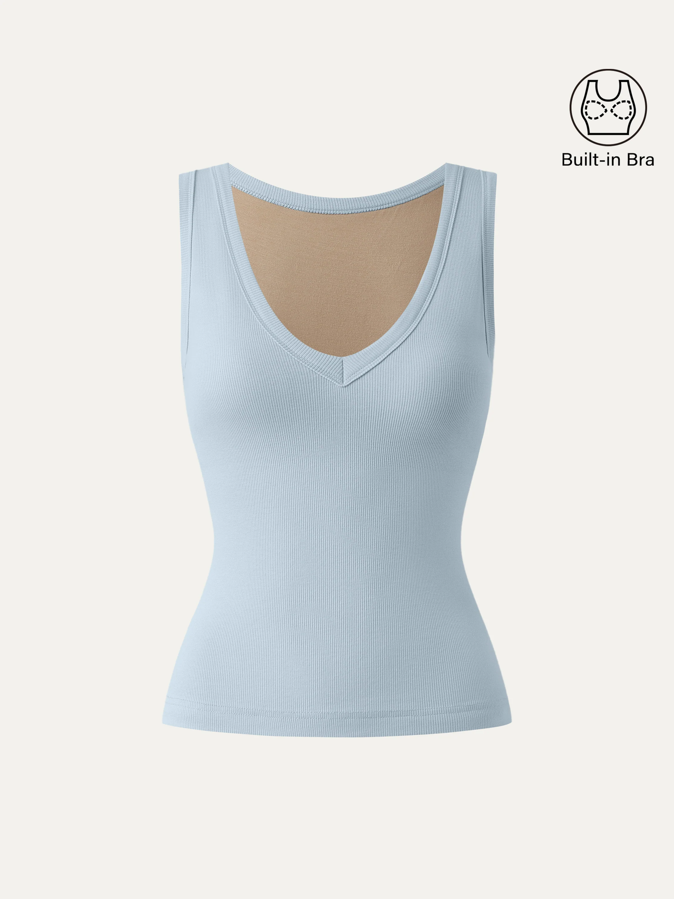 V-neck Cotton New Airy Bra Tank - Image 17