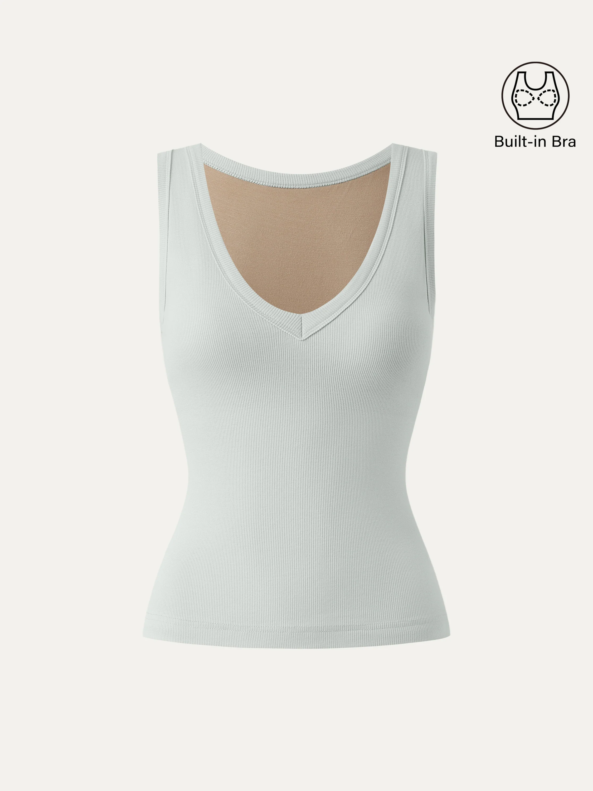 V-neck Cotton New Airy Bra Tank - Image 2