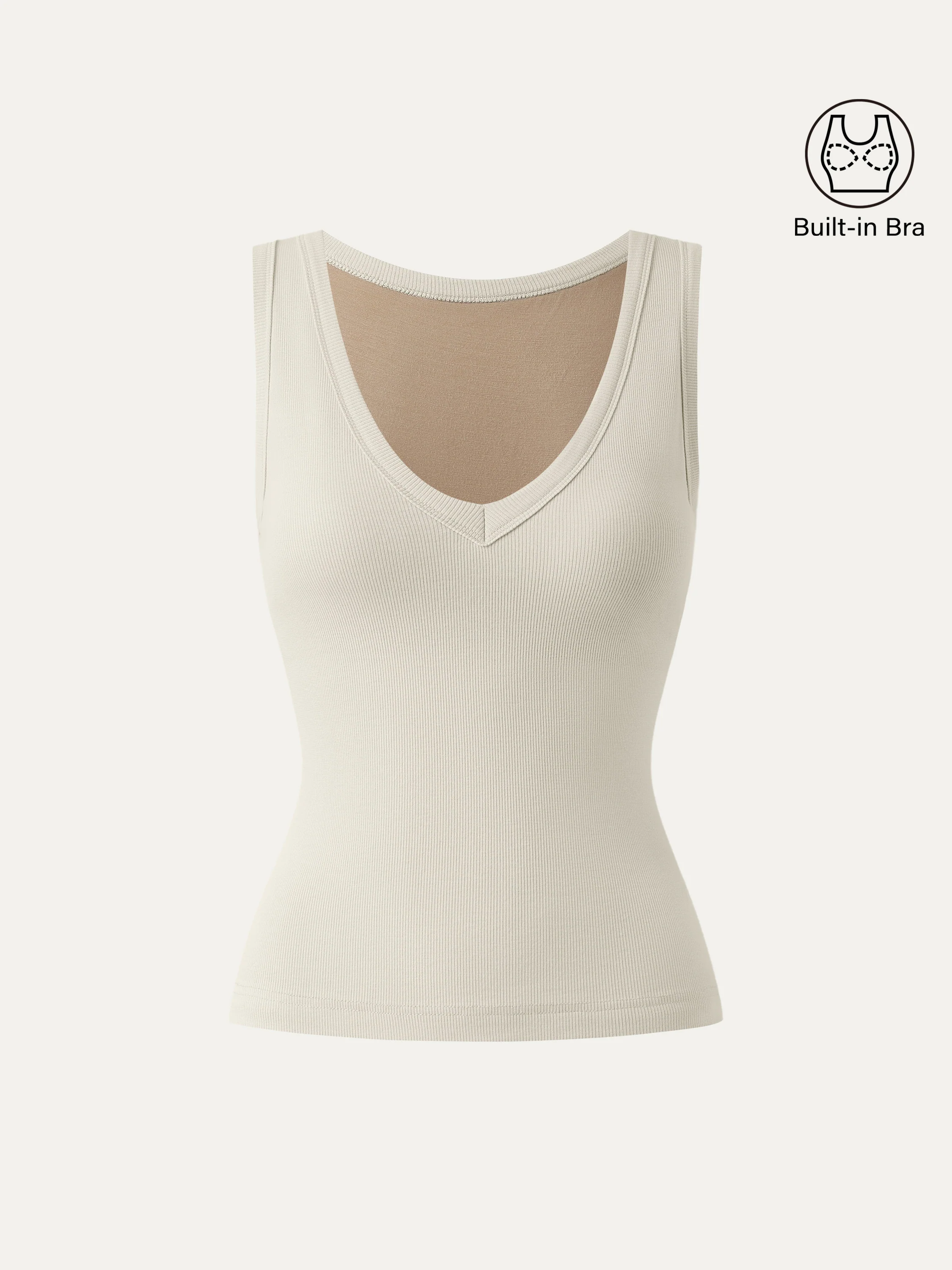 V-neck Cotton New Airy Bra Tank - Image 20