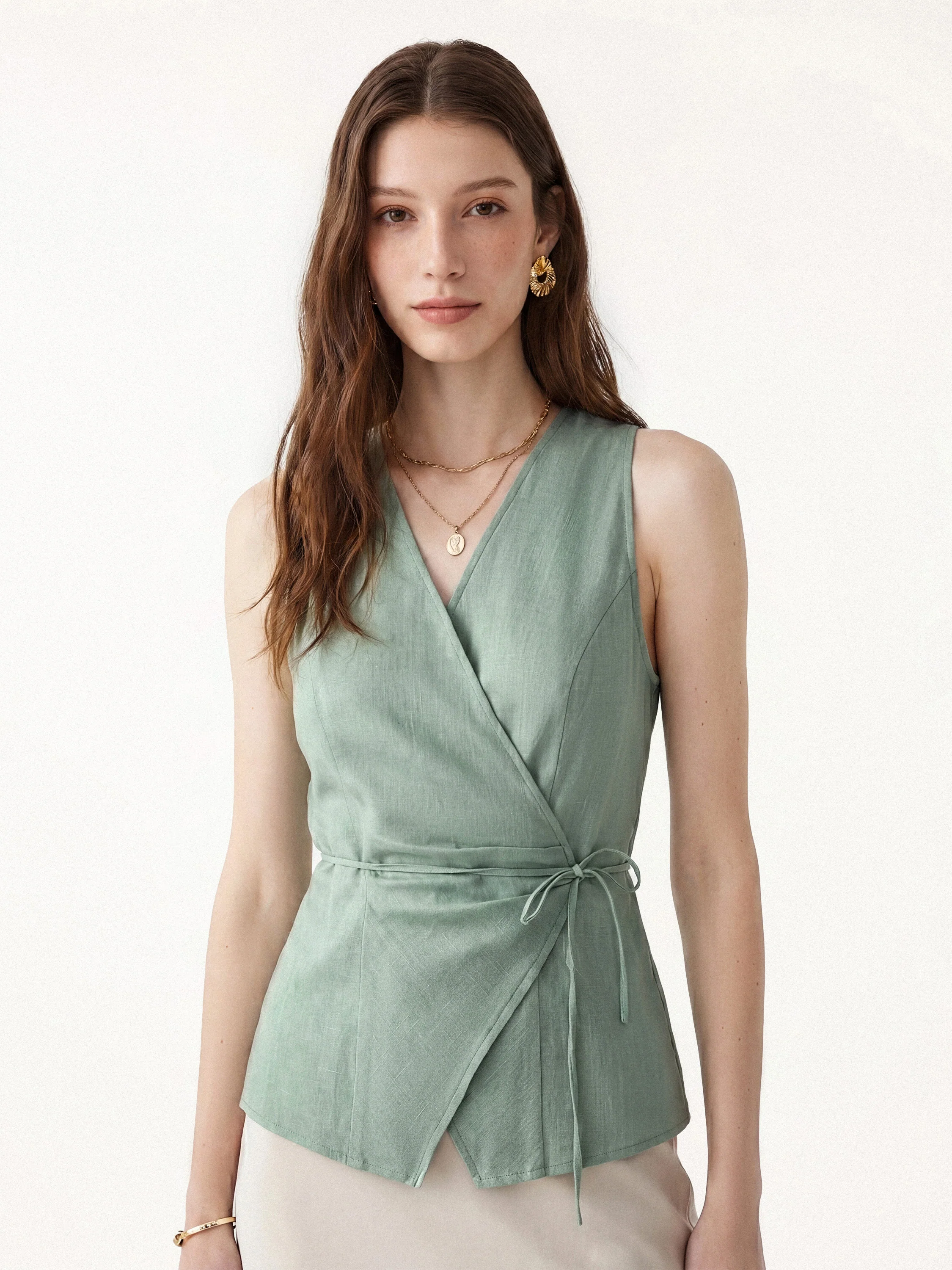 Wrap Top with Self-Tie - Image 15