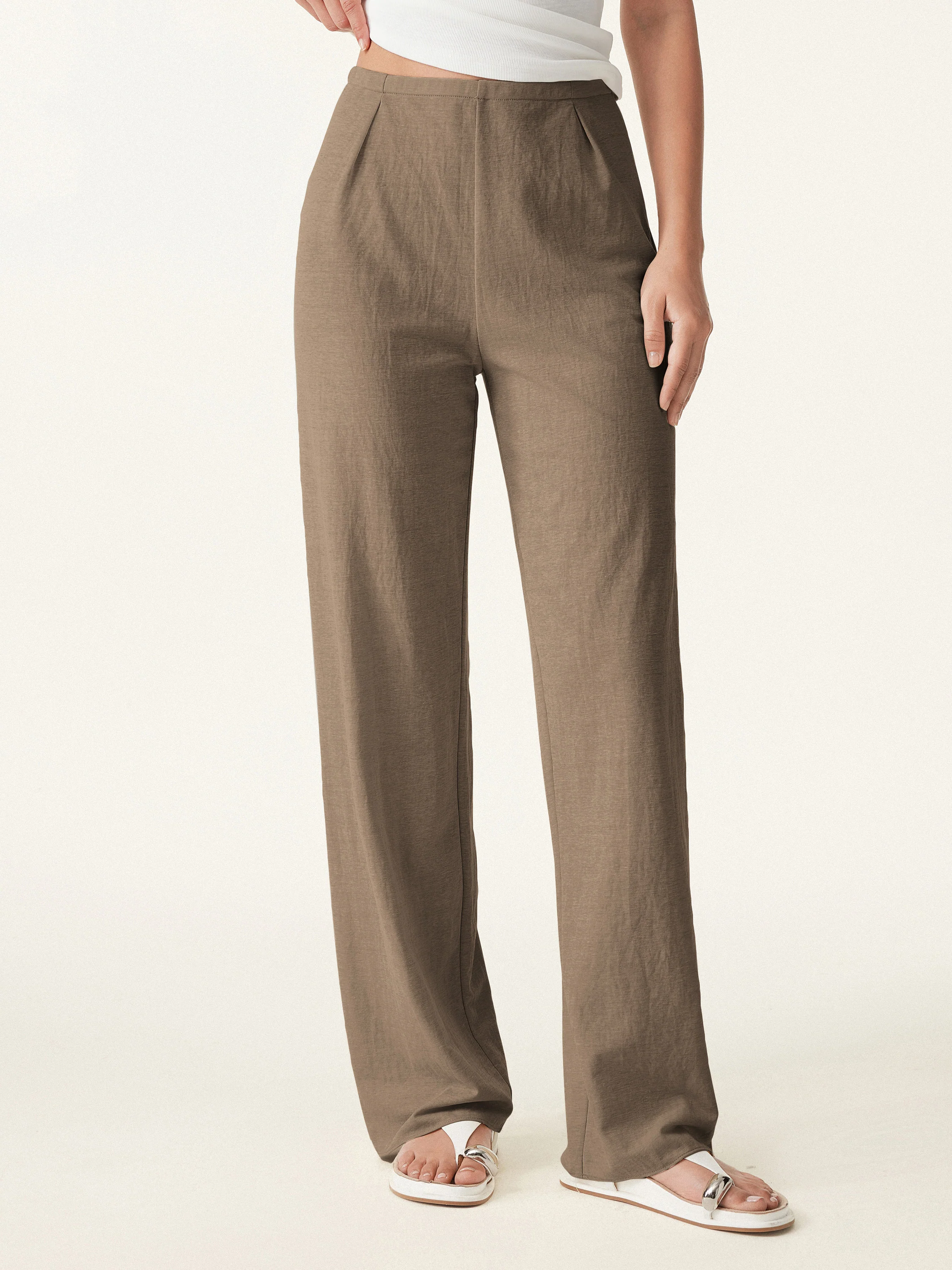 Breathable Cotton-linen Straight Leg Pant - Image 3