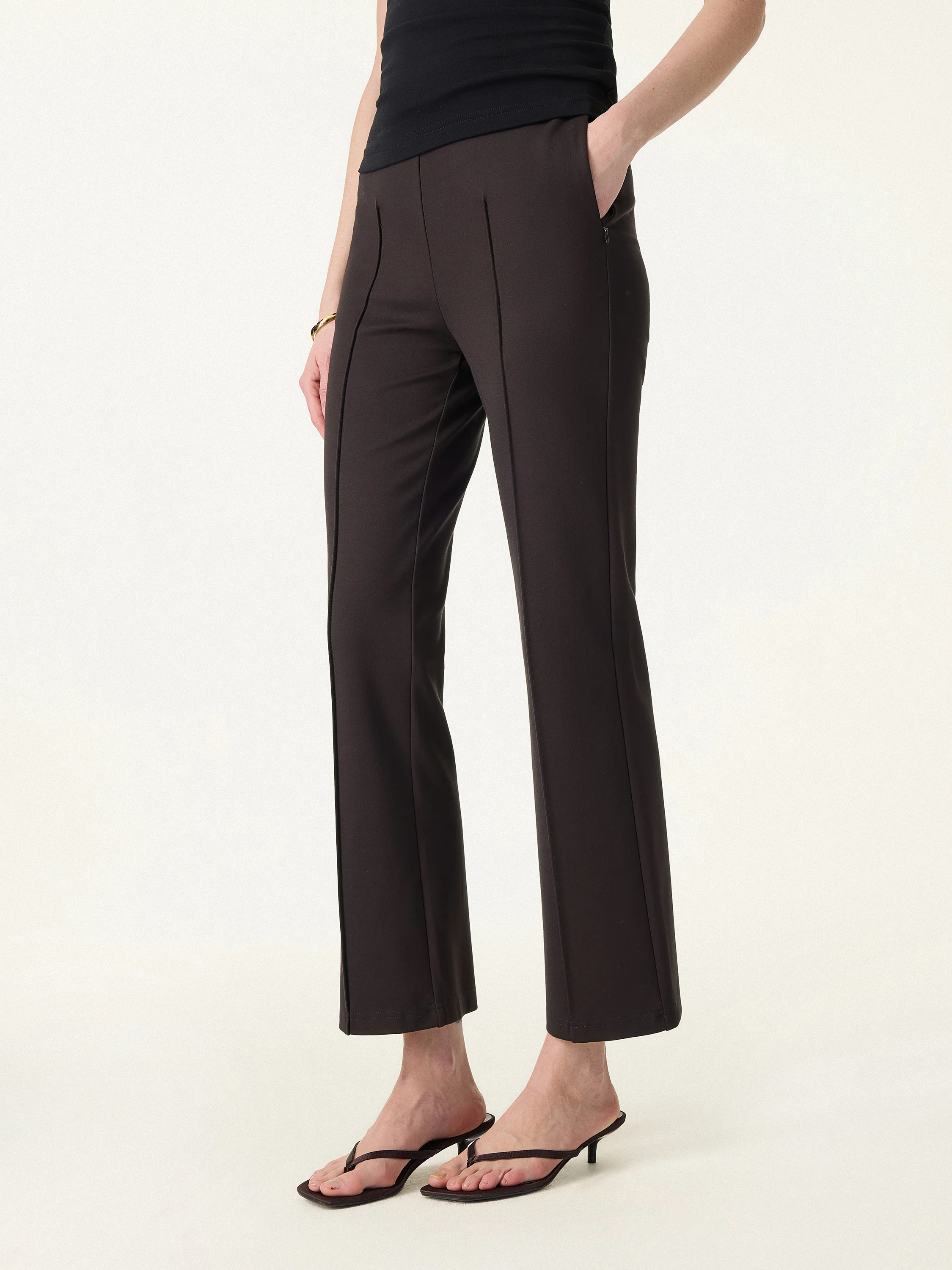 Wrinkle-Resistant High Rise Cropped Flare Leg Travel Pant - Image 4