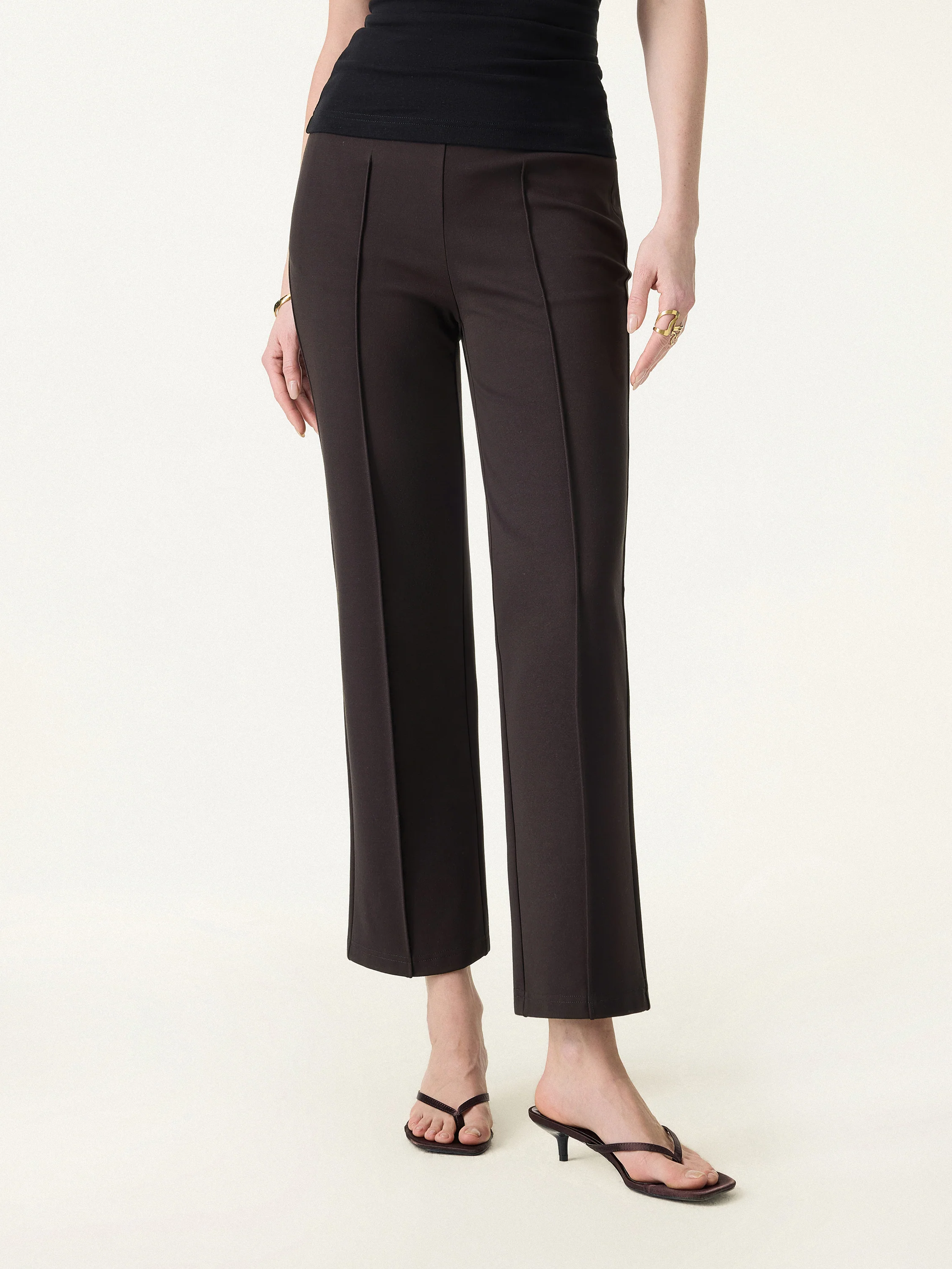 Wrinkle-Resistant High Rise Cropped Flare Leg Travel Pant - Image 7