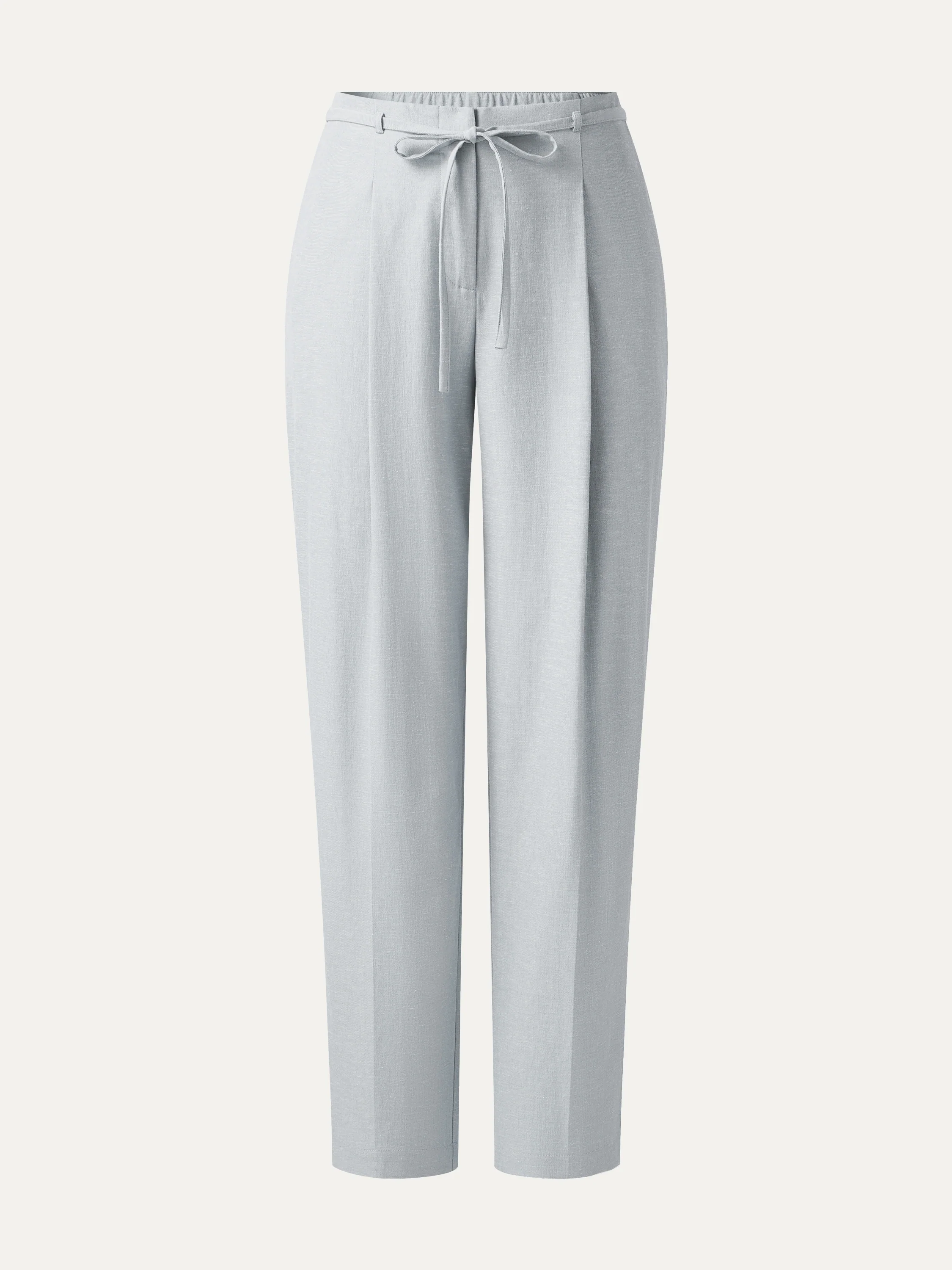 Wrinkle-Resistant Linen-Like Cropped Tapered Leg Pants with Pockets - Image 13