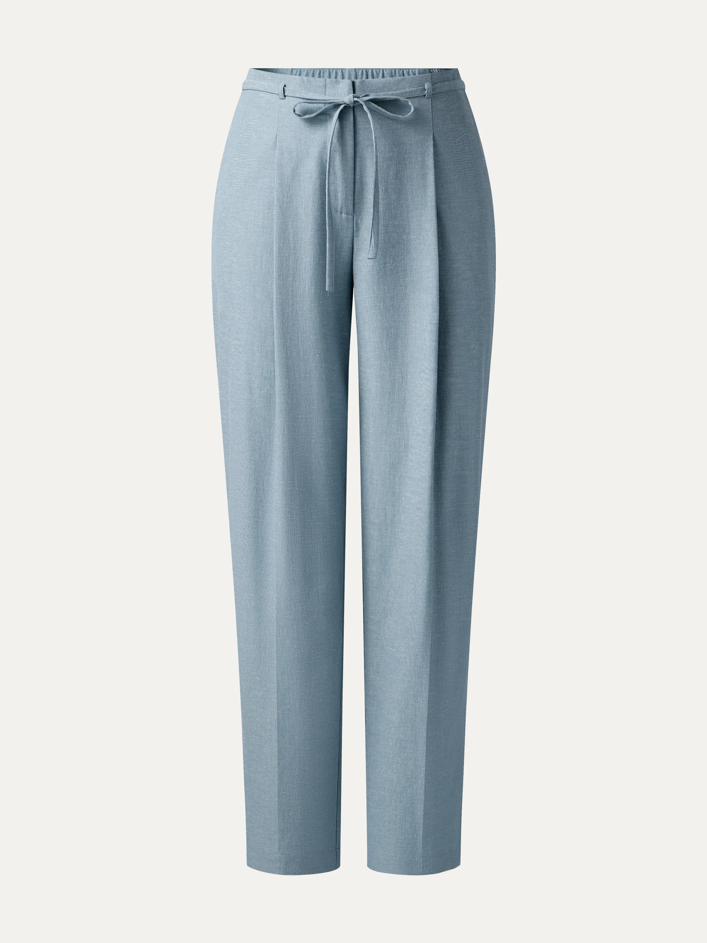 Wrinkle-Resistant Linen-Like Cropped Tapered Leg Pants with Pockets - Image 14