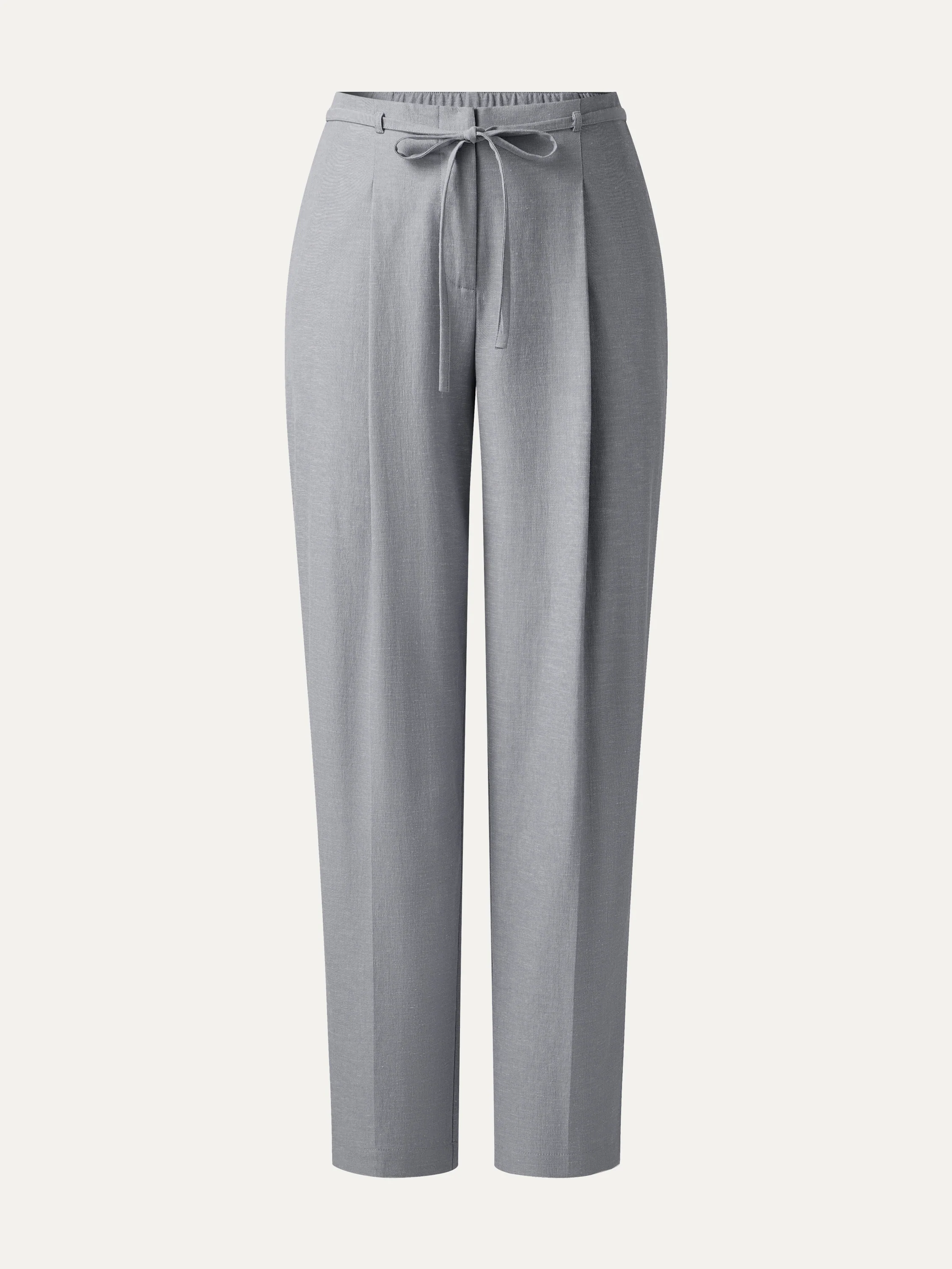 Wrinkle-Resistant Linen-Like Cropped Tapered Leg Pants with Pockets - Image 15
