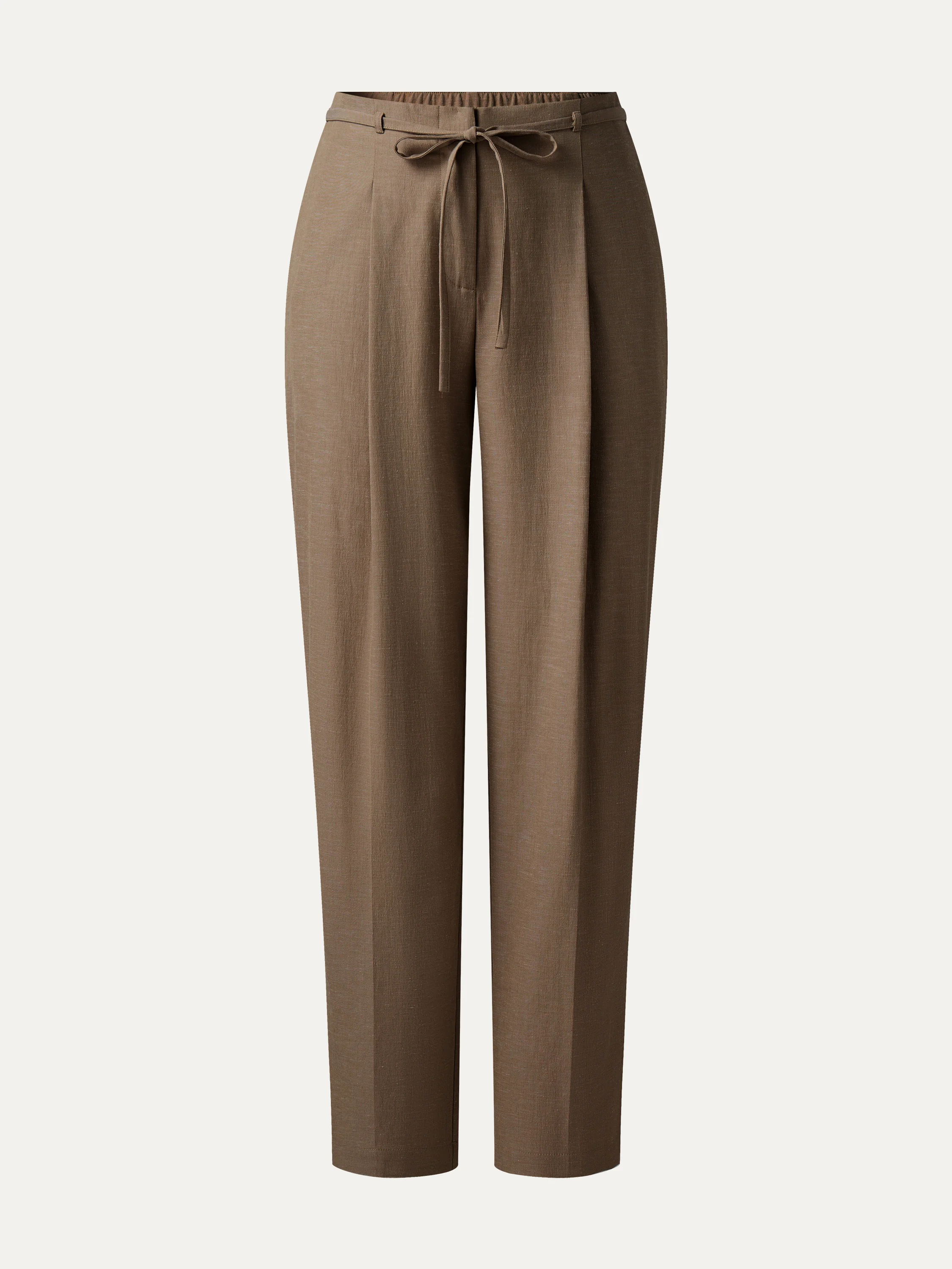 Wrinkle-Resistant Linen-Like Cropped Tapered Leg Pants with Pockets - Image 16