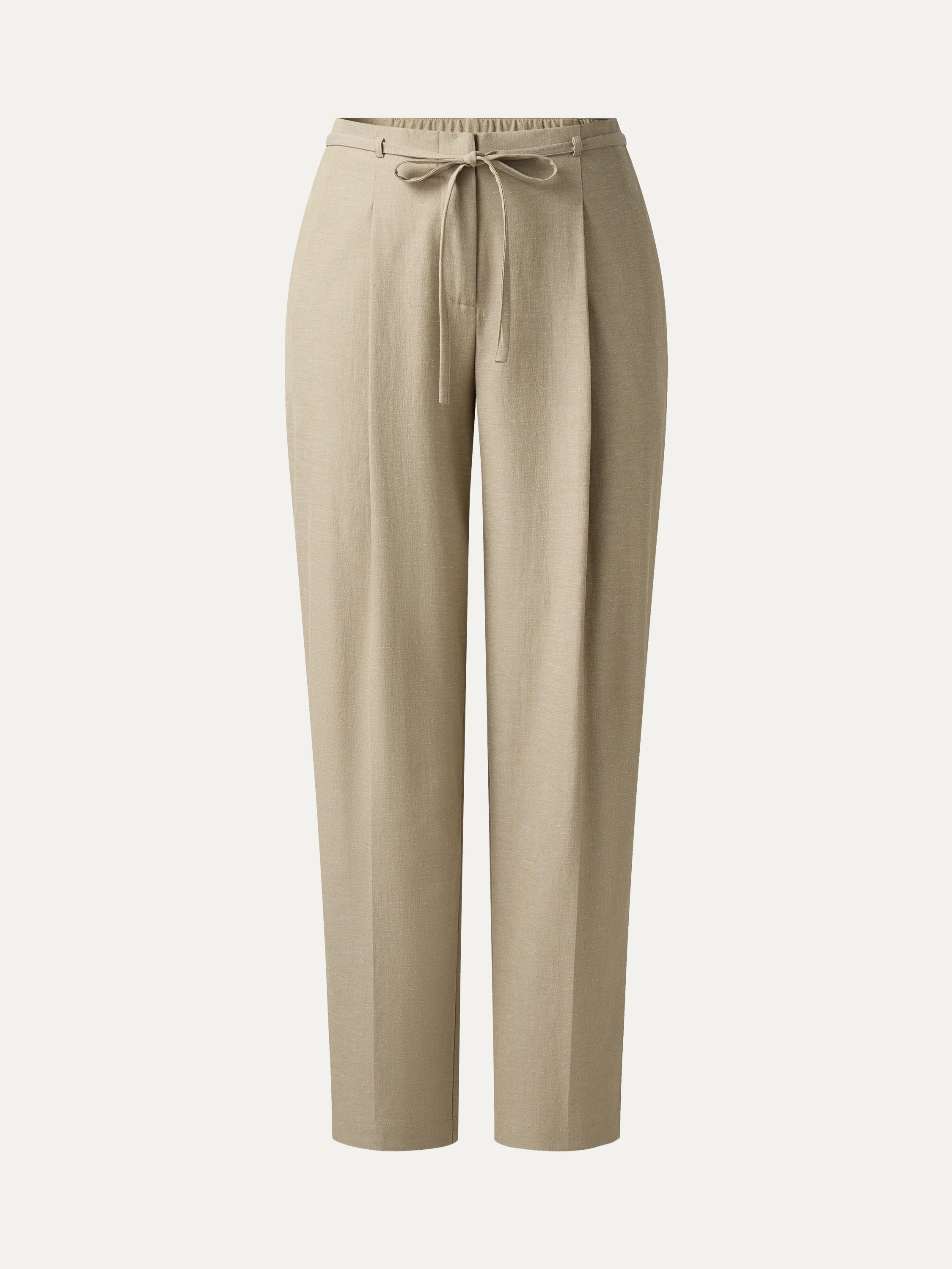 Wrinkle-Resistant Linen-Like Cropped Tapered Leg Pants with Pockets - Image 18