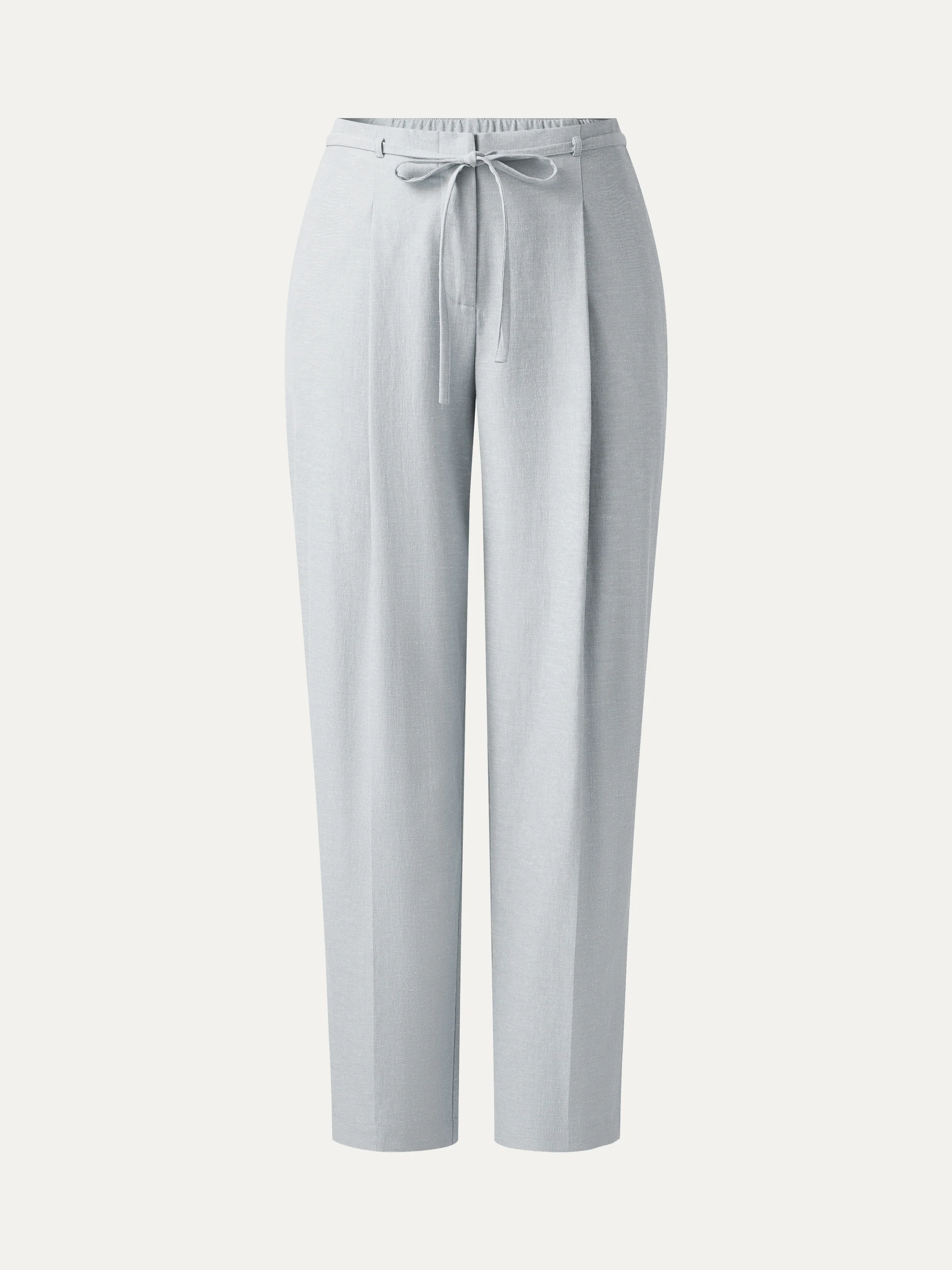 Wrinkle-Resistant Linen-Like Cropped Tapered Leg Pants with Pockets - Image 19