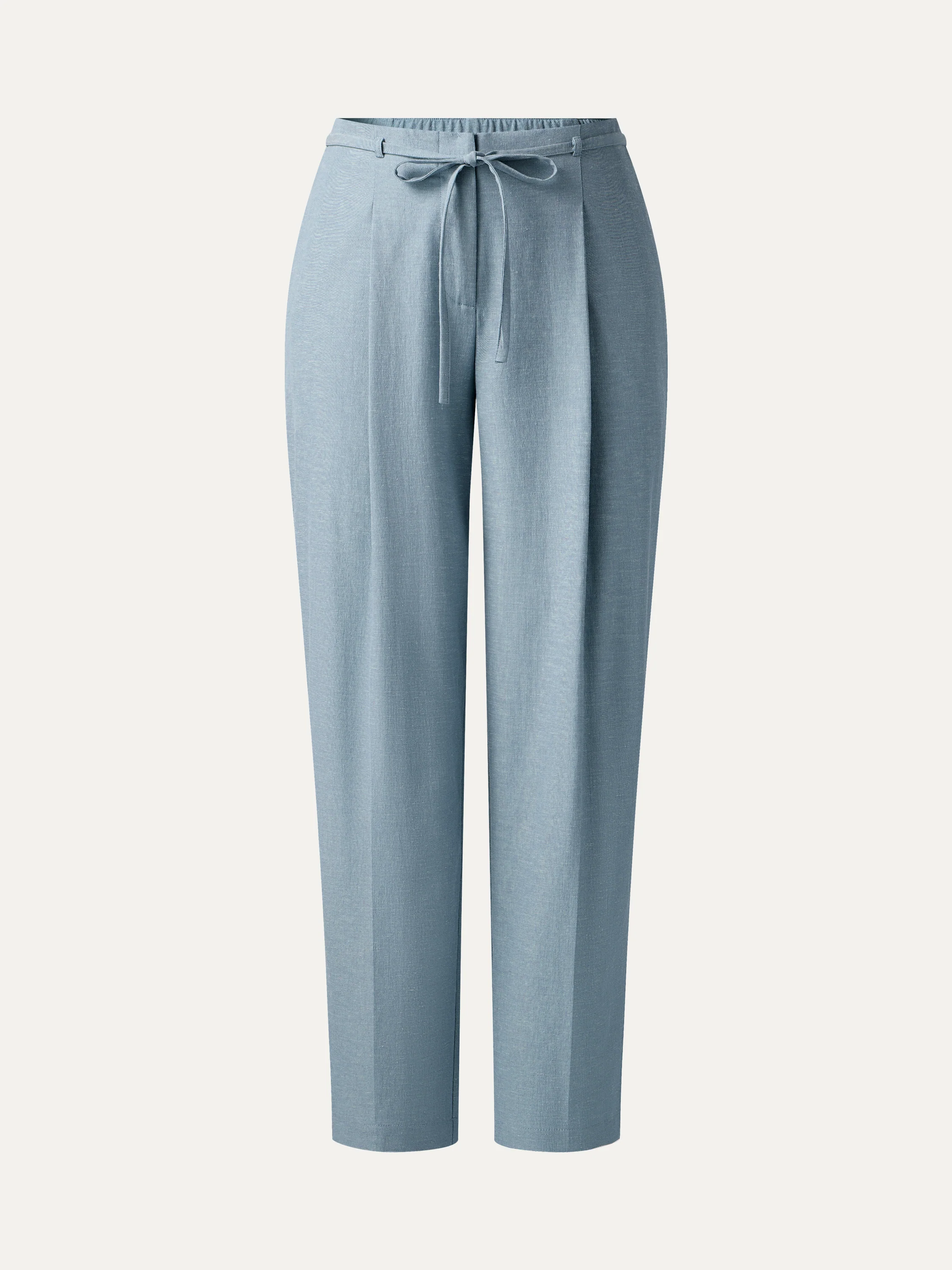 Wrinkle-Resistant Linen-Like Cropped Tapered Leg Pants with Pockets - Image 20