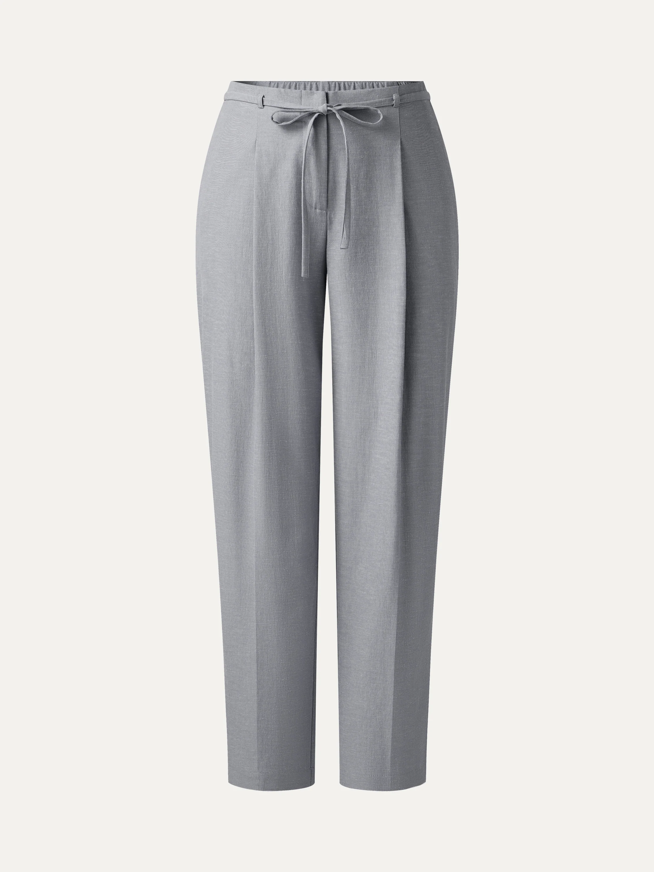 Wrinkle-Resistant Linen-Like Cropped Tapered Leg Pants with Pockets - Image 21