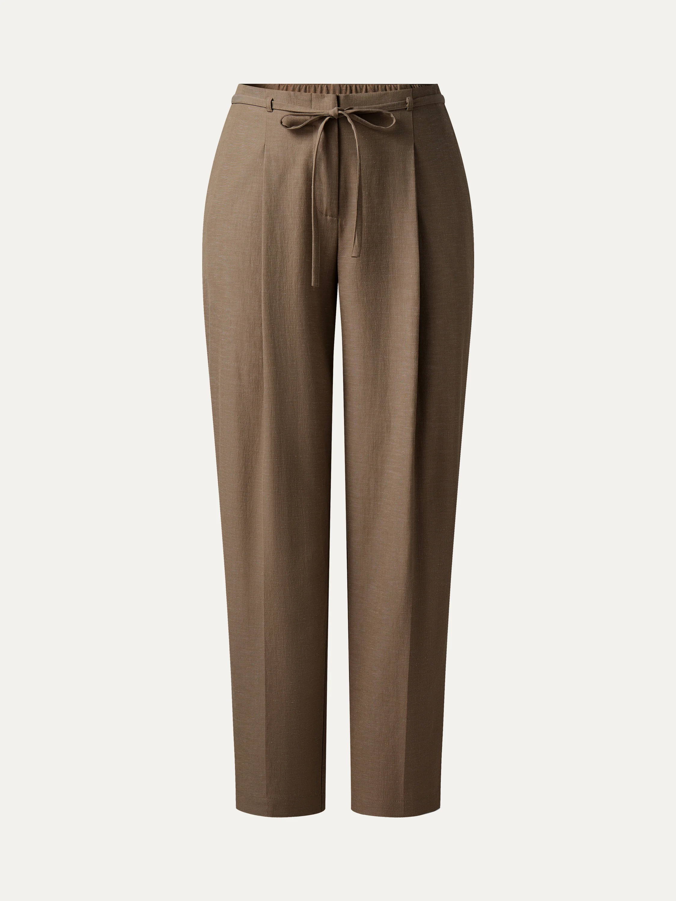 Wrinkle-Resistant Linen-Like Cropped Tapered Leg Pants with Pockets - Image 22